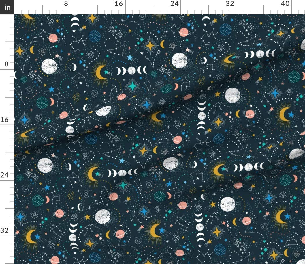 Constellations Solar System Astrology Cotton Fabric by The Yard - Printed Sun, Moon & Stars Design for Sewing, Quilting, Apparel & Home Decor | Perfect for DIY Crafts, Curtains & Pillow Covers