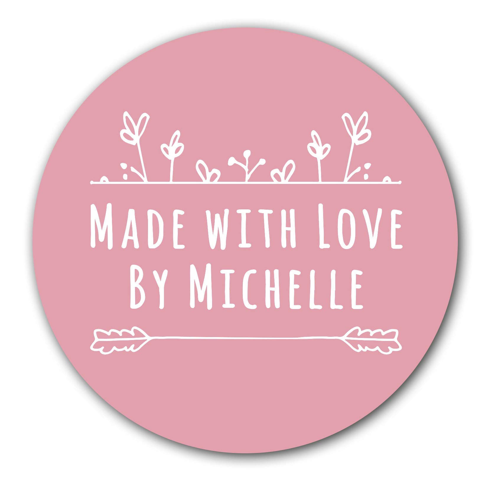 Custom Made with Love Stickers - Personalized Handmade Gift Labels for Weddings, Parties & Favors | Unique DIY Stickers for Gifts, Scrapbooking & Crafts