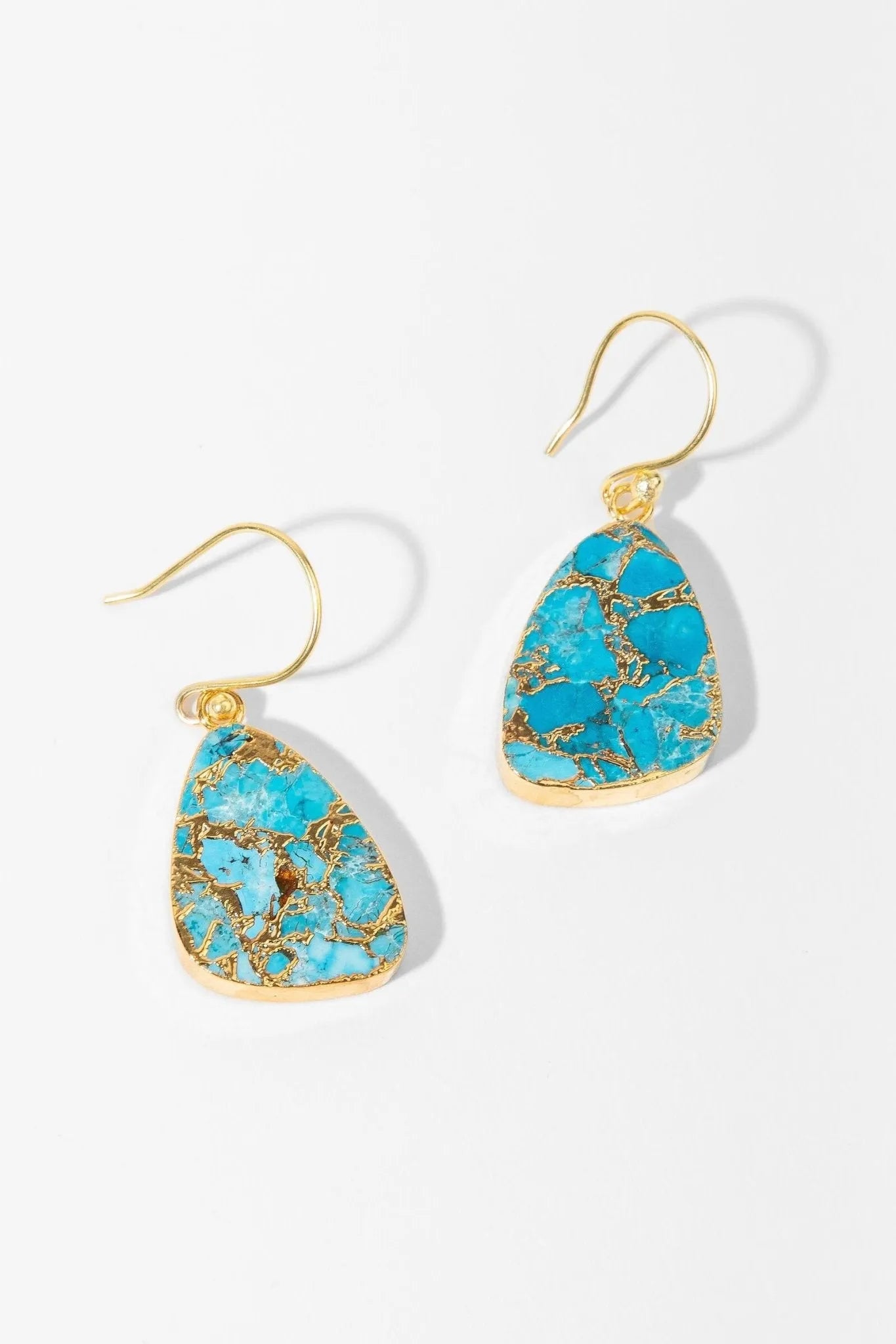 Triangle Gemstone Mixed Mojave Earrings | Boho Beaded Dangle Earrings for Women | Perfect for Festivals, Parties & Everyday Wear