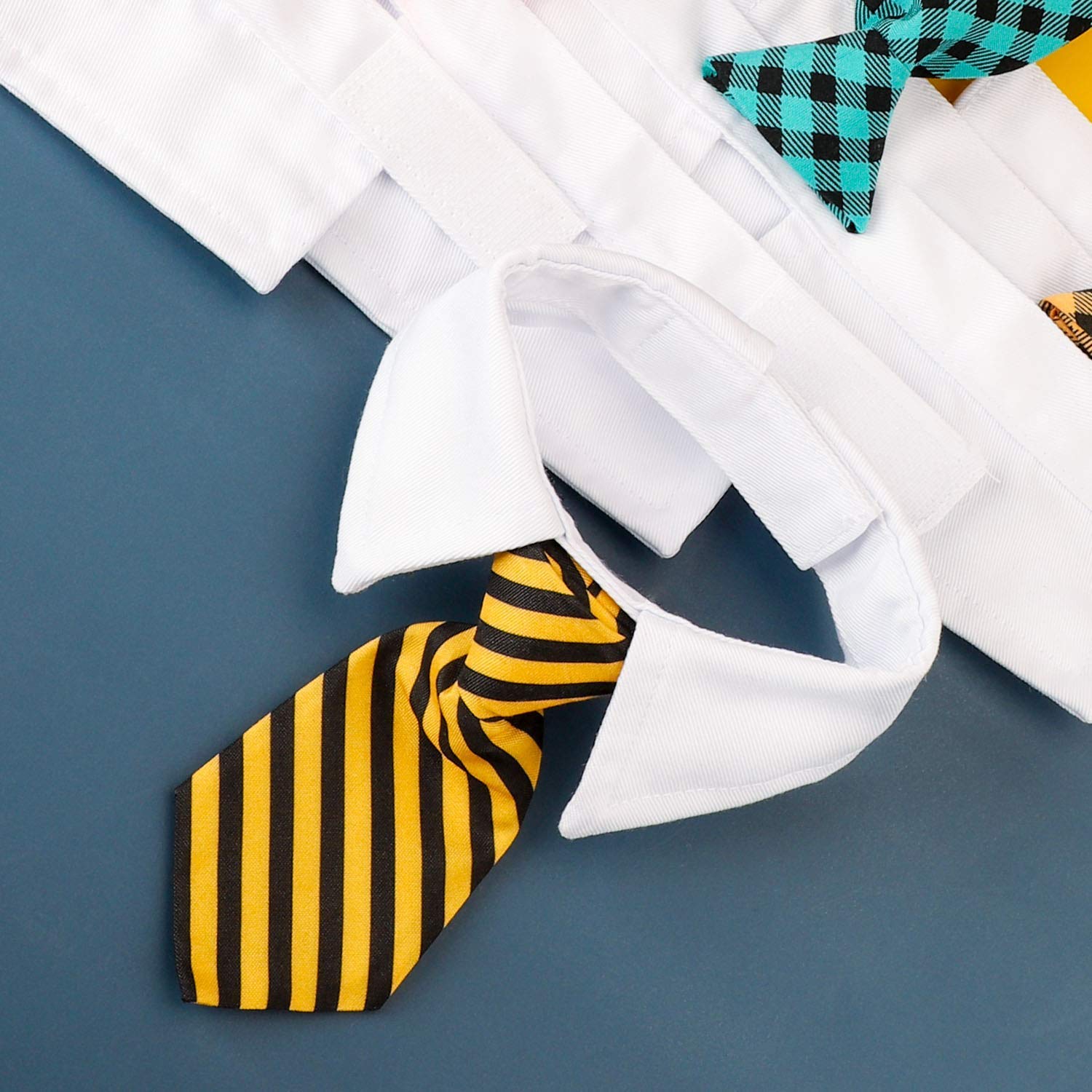Segarty 6-Piece Adjustable Dog Neck Ties Set - Formal Striped Bow Ties for Small & Medium Dogs & Cats - Perfect for Weddings, Birthdays & Special Occasions - Ideal Pet Tuxedo Accessories for Puppy Boy Gifts