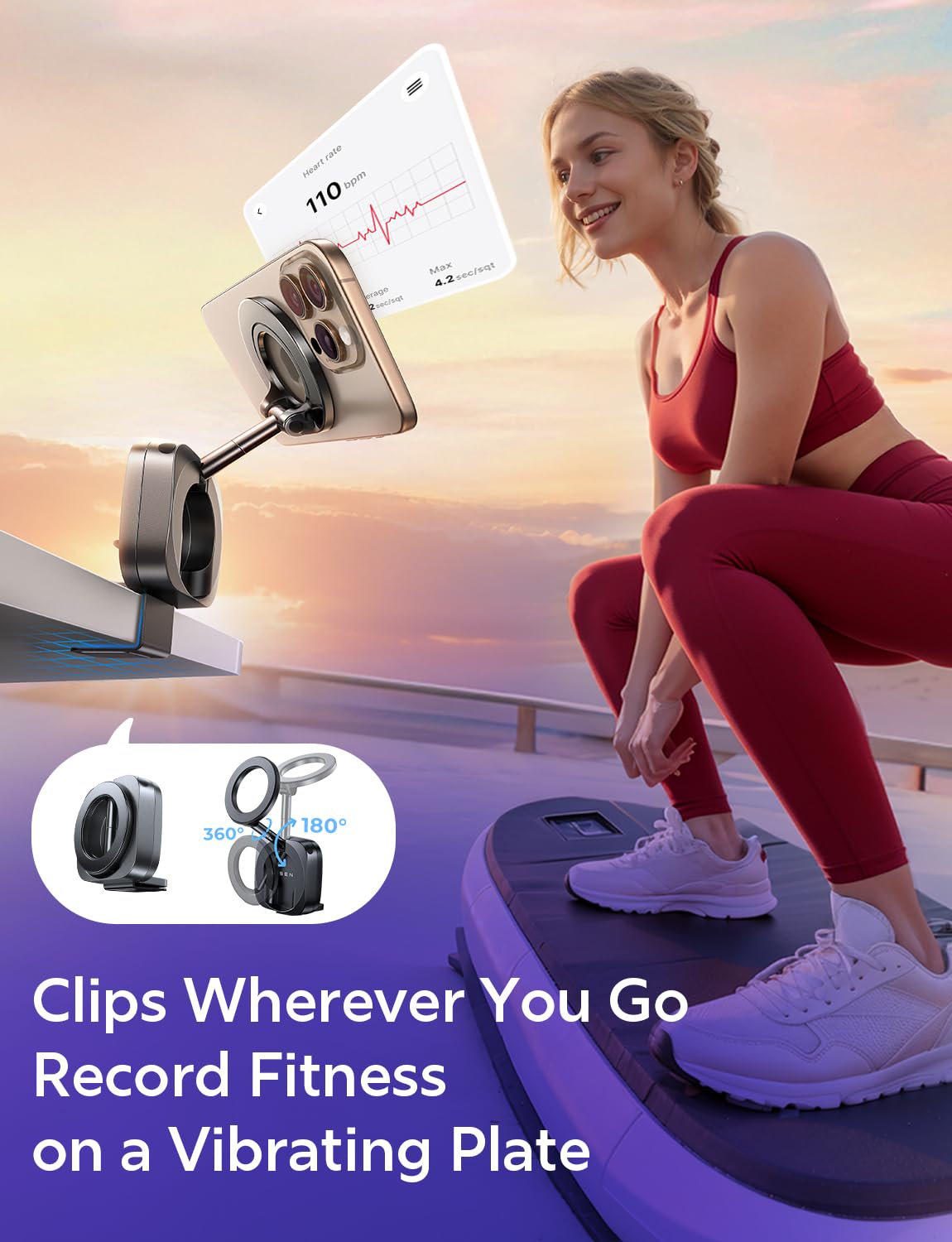 LISEN Airplane Phone Holder - MagSafe Compatible Travel Accessories for iPhone | Hands-Free Video Recording Stand | Perfect for Long Flights, Cruises & Travel Essentials (2025) | Ideal for Women's Travel Must-Haves & In-Flight Entertainment