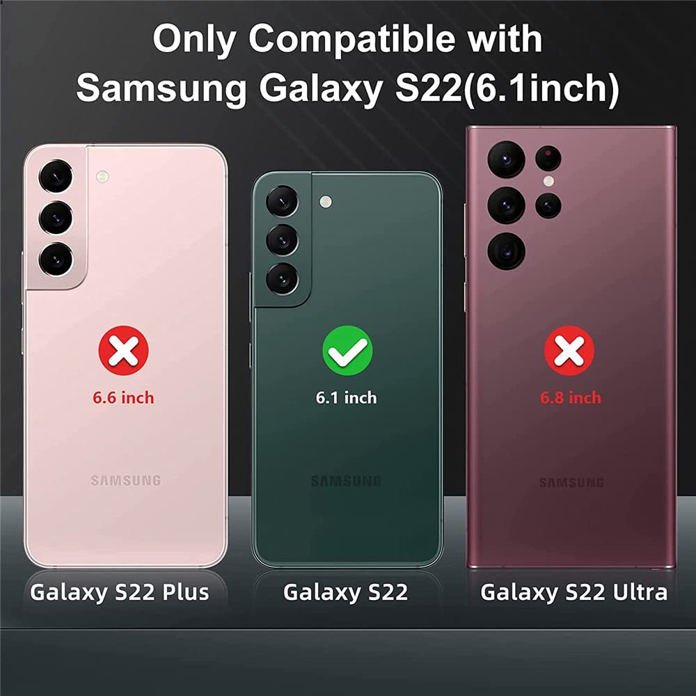 Premium PU Leather Samsung Galaxy S22 Case with Card Slots & Kickstand - Embossed Tree Design, Wrist Strap, 6.1 inch Protective Phone Cover (Rose) - Perfect for Daily Use, Travel & Hands-Free Viewing