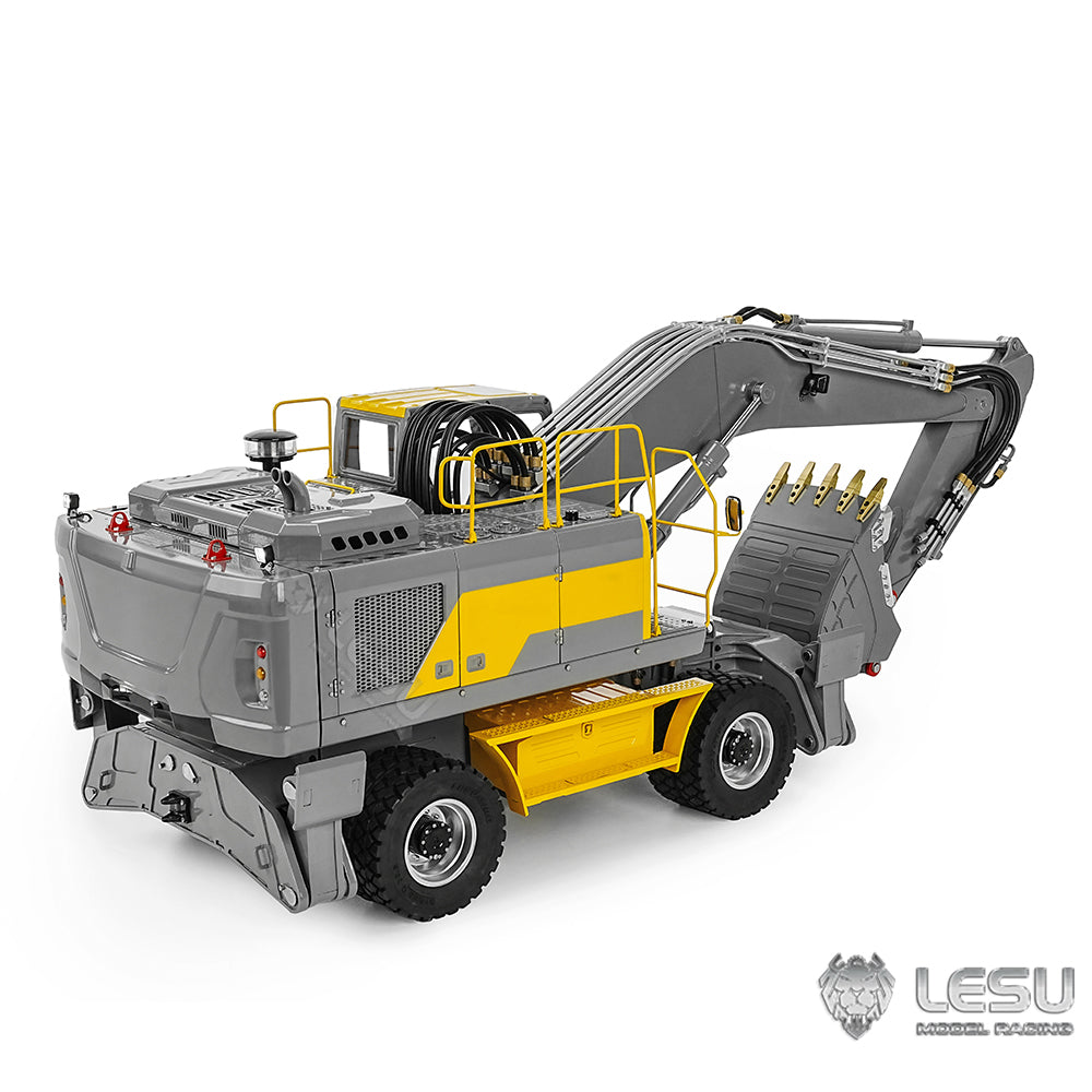 1/14 Scale LESU RC Hydraulic Excavator Model - Aoue ET30H Wheeled Digger with Light System, Pump & Valve (Pre-Assembled & Painted) - Perfect for RC Construction Enthusiasts, Collectors & Display