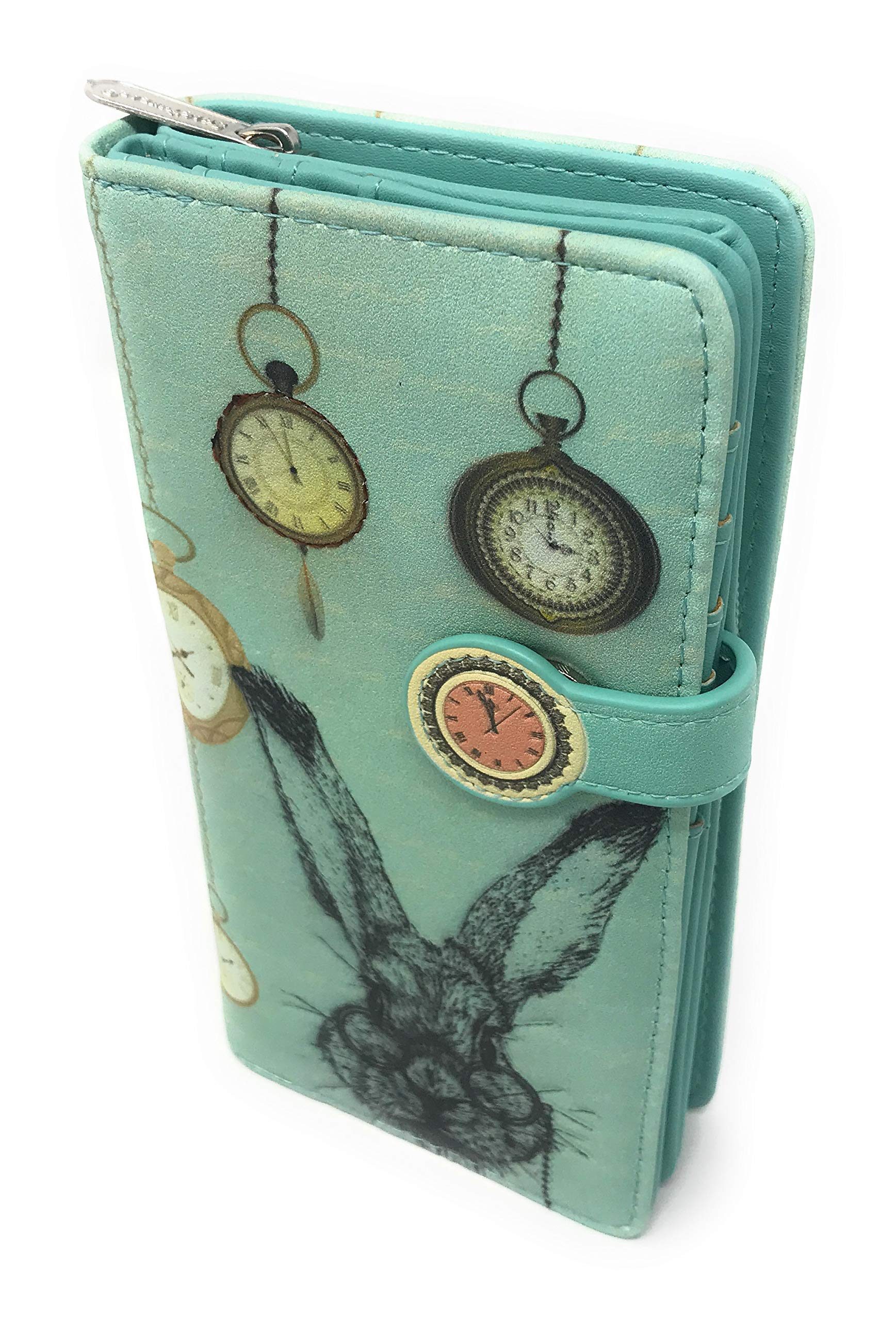 Vintage Mint Green Rabbit Pocket Watch Wallet for Women & Teens - Large 7