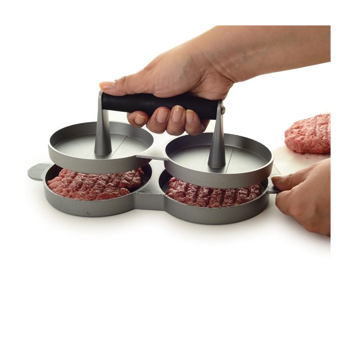 Norpro Double Burger Press - Heavy Duty Stainless Steel Patty Maker for Perfect Homemade Burgers - Ideal for BBQ, Grilling, and Backyard Cookouts