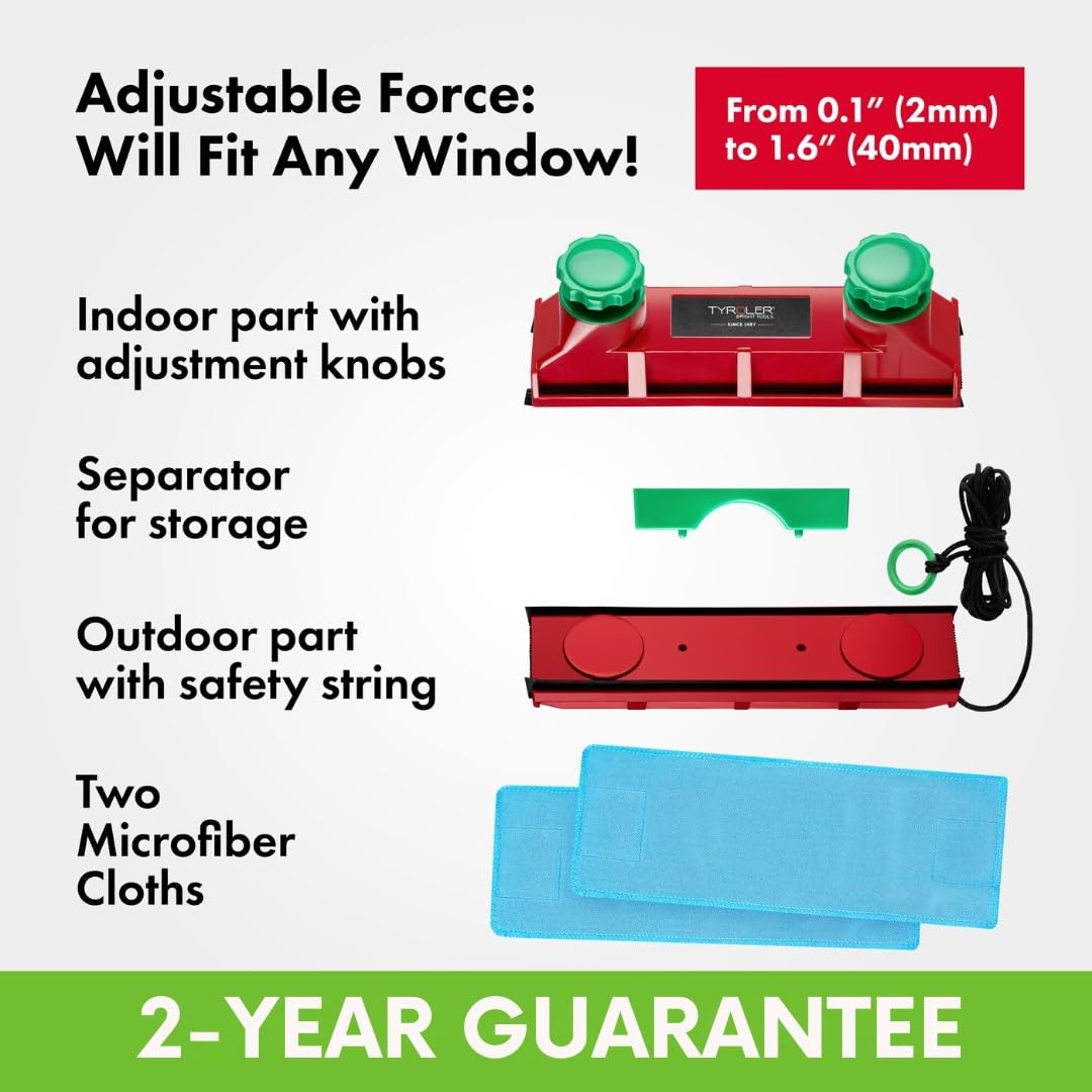 Tyroler Magnetic Window Cleaner Tool - Double-Sided Glass Cleaning System for Windows 0.1