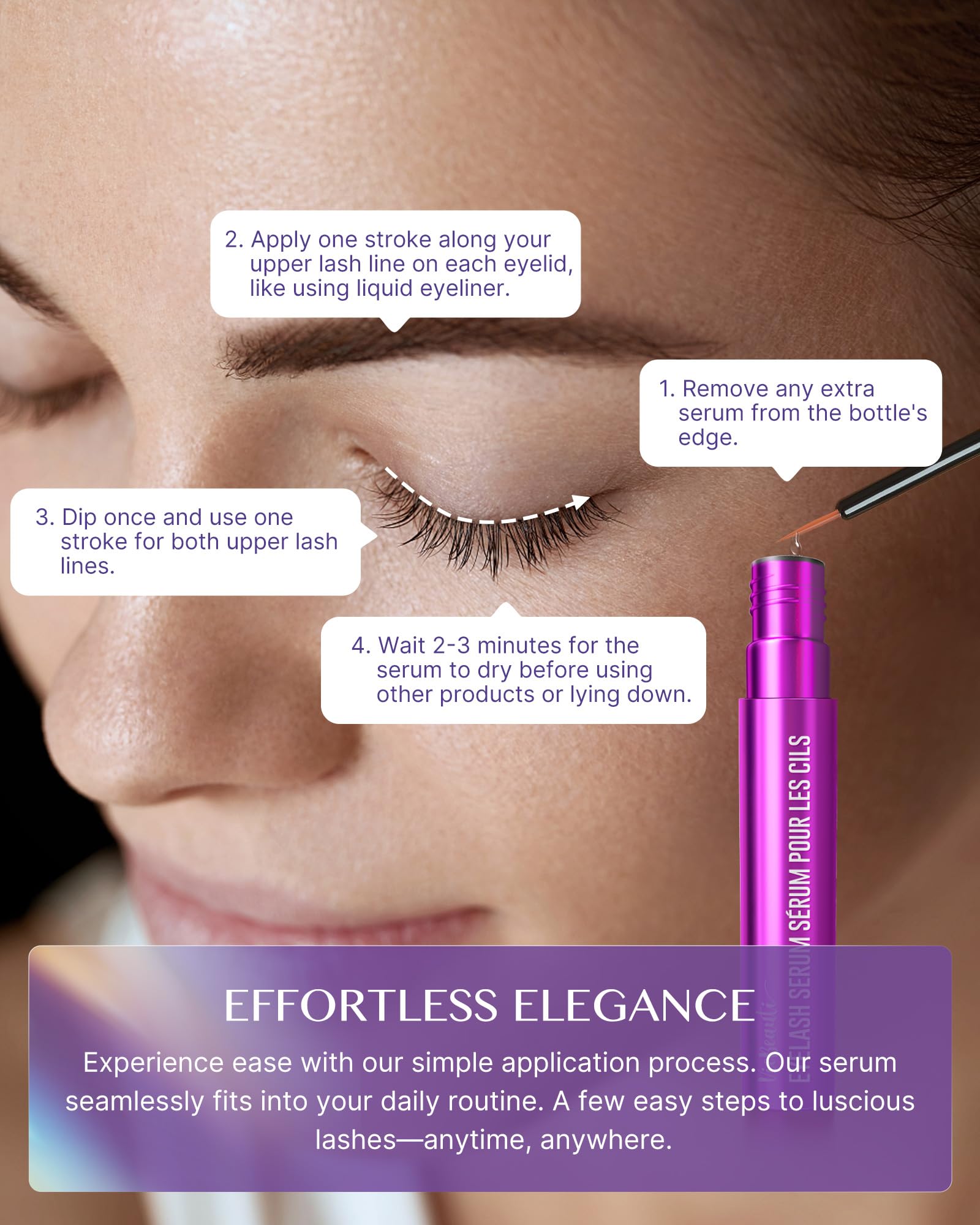 VieBeauti Premium Eyelash Growth Serum - Advanced Formula for Longer, Fuller & Thicker Lashes (0.067 Fl Oz) | Natural Lash Enhancer for Daily Use | Perfect for Nighttime Routine & Special Occasions