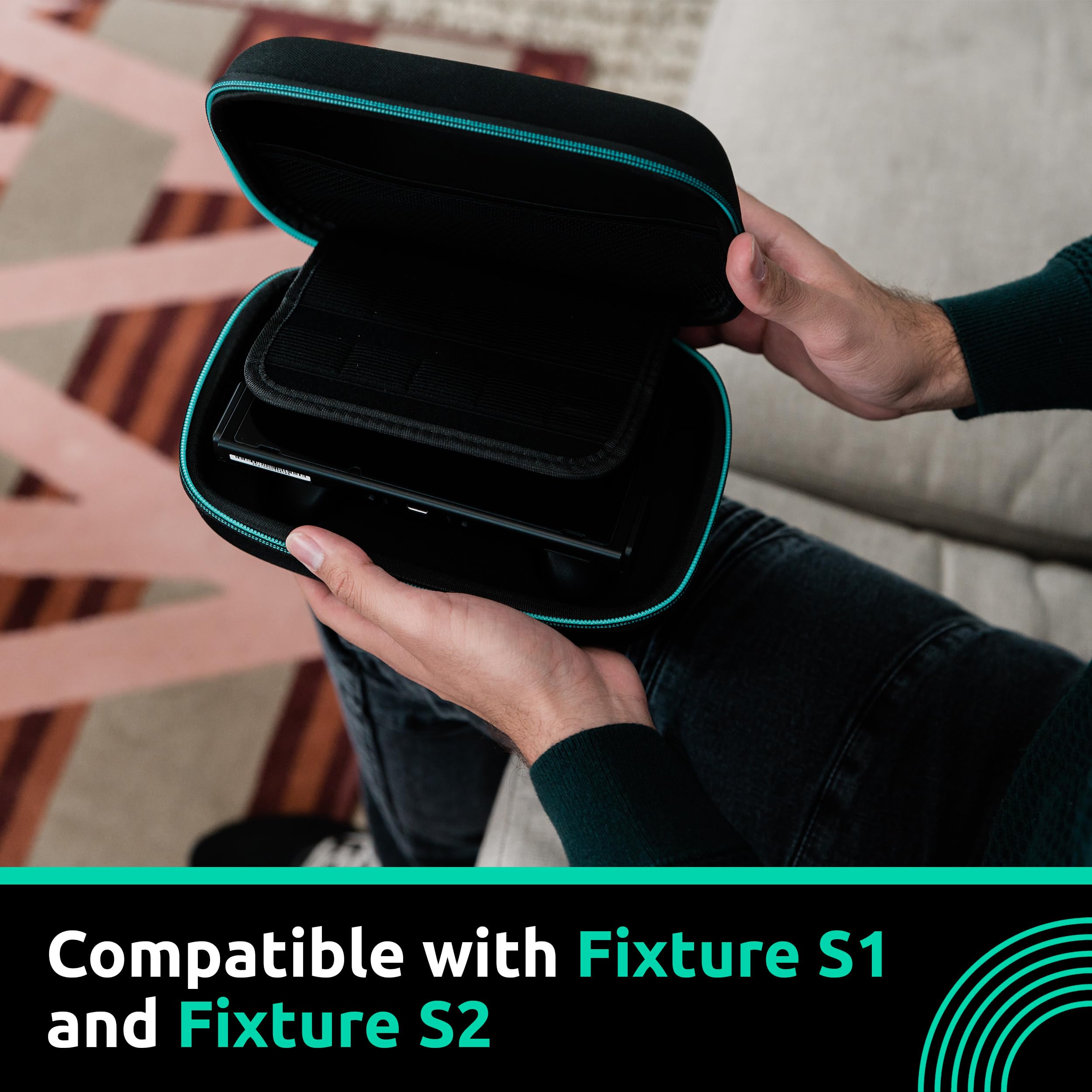 Fixture S1 & S2 Gaming Carrying Case for Nintendo Switch & OLED - Pro Controller Storage Case | Portable Protective Travel Organizer for Game Console & Accessories | Perfect for Travel, Commuting & Gaming Storage