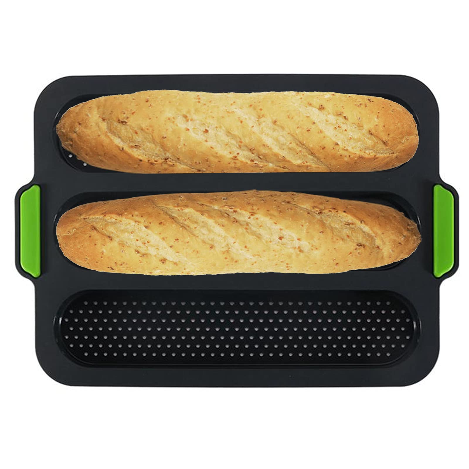 Premium Silicone Baguette Baking Mold - 3-Wave French Bread Loaf Pan for Homemade Baguettes (Grey) | Perfect for Baking, Meal Prep & French Cuisine at Home