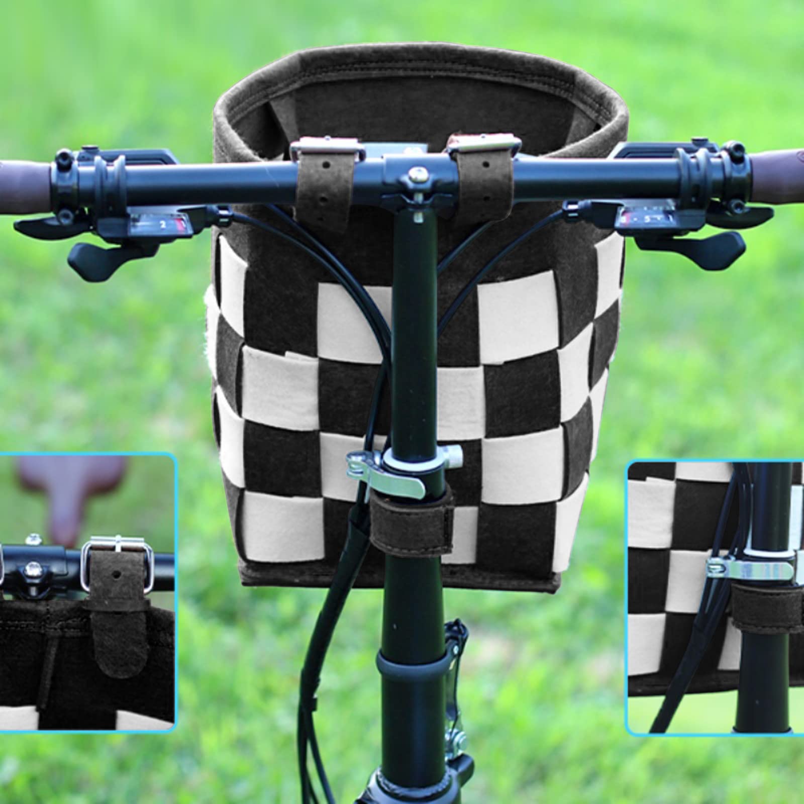 Durable Bike Basket with Fixed Holder - Kids Scooter & Tricycle Accessories Kit with Bell & Tools - Rust-Resistant Front Basket for Electric Bicycles - Perfect for Commuting, Shopping & Family Rides (Men & Women)