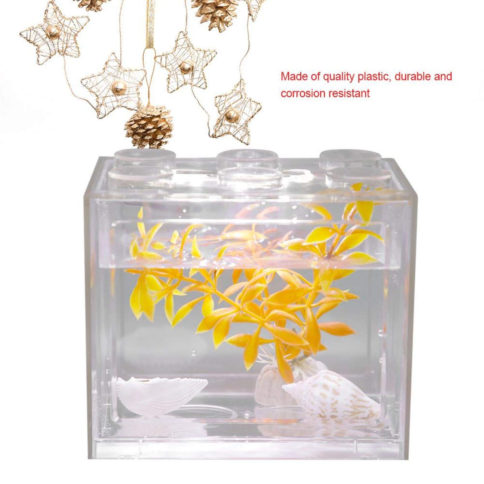 Decorative Mini Aquarium for Home & Office Desk | Small Fish Tank with LED Light | Perfect for Relaxation, Stress Relief & Desktop Decor