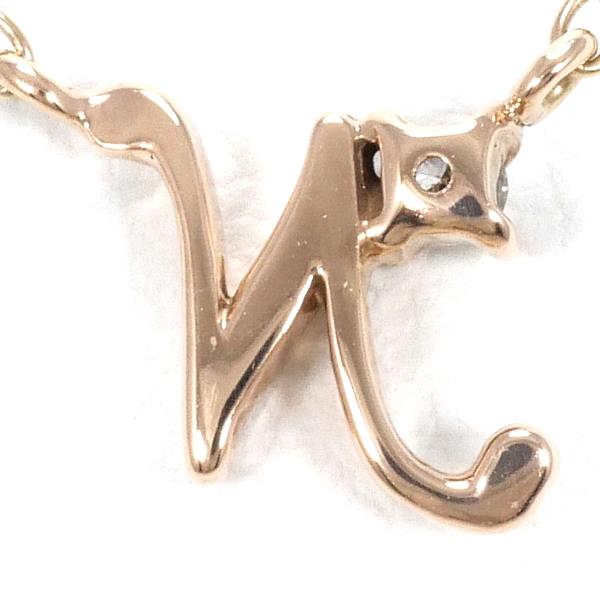4℃ K10PG Diamond Necklace - 14K White Gold Pendant for Women, Elegant Gift for Anniversary, Valentine's Day & Special Occasions