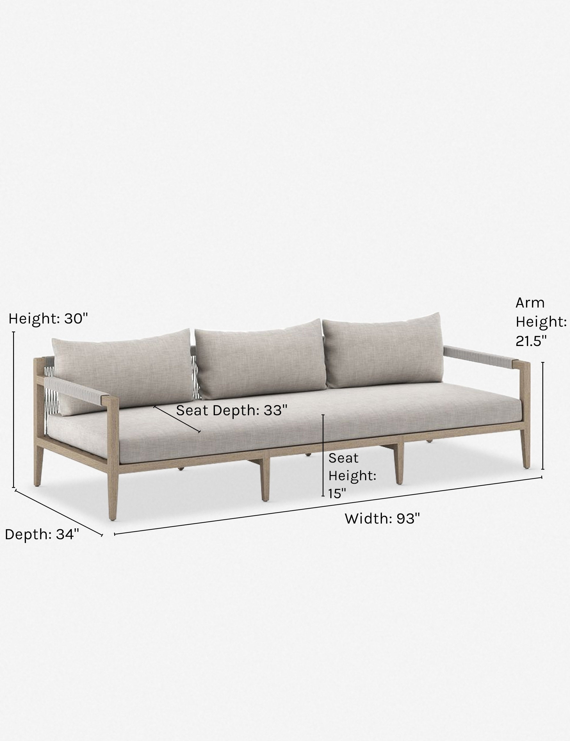 Cadenza Indoor Outdoor Sofa - Waterproof & Weather-Resistant Patio Furniture for Living Room, Garden, and Backyard Relaxation