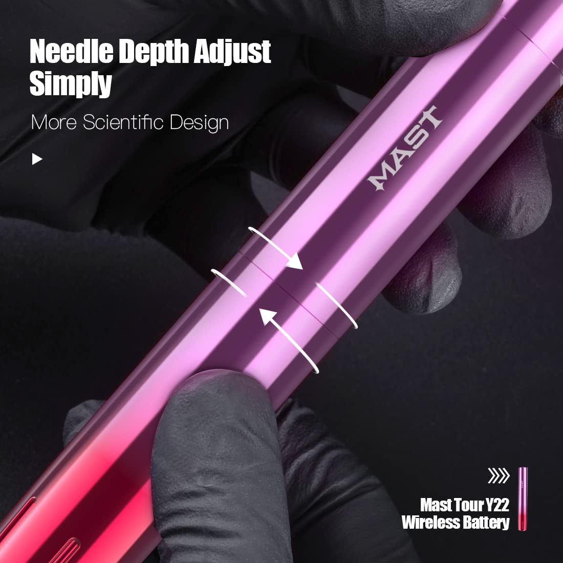 Professional Mast Tour Y22 Cordless Tattoo Pen Machine Kit - Rotary Cartridge System, Lightweight Battery Powered Tattoo Gun for Artists & Permanent Makeup | Purple Gradient Design | Ideal for Studio, Home & Travel Tattooing