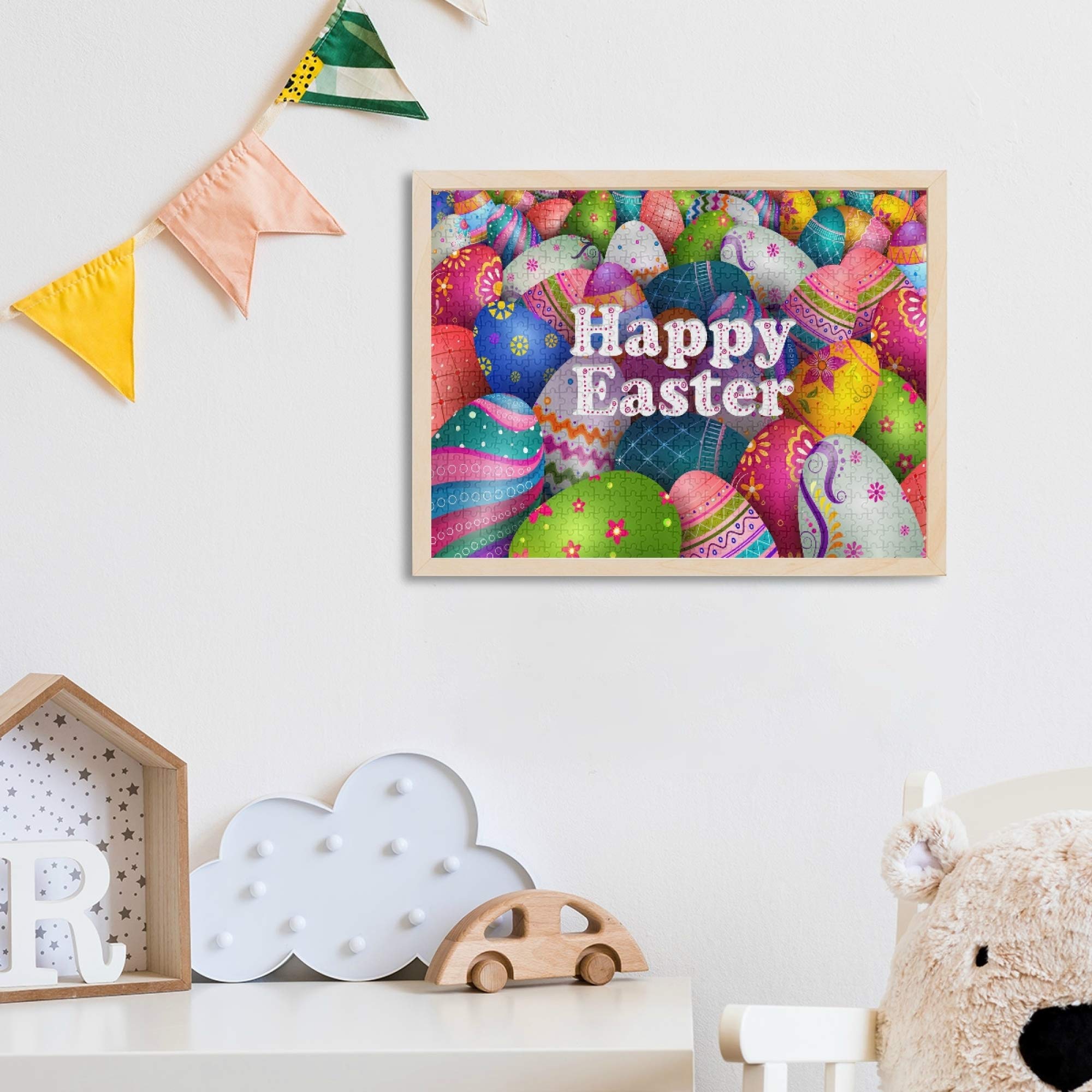 Happy Easter Eggs Jigsaw Puzzle 500 Pieces - Colorful Paper Puzzle Game for Kids & Adults - Fun Family Activity, Easter Party Game, Classroom Challenge, Gift Idea for Puzzle Lovers