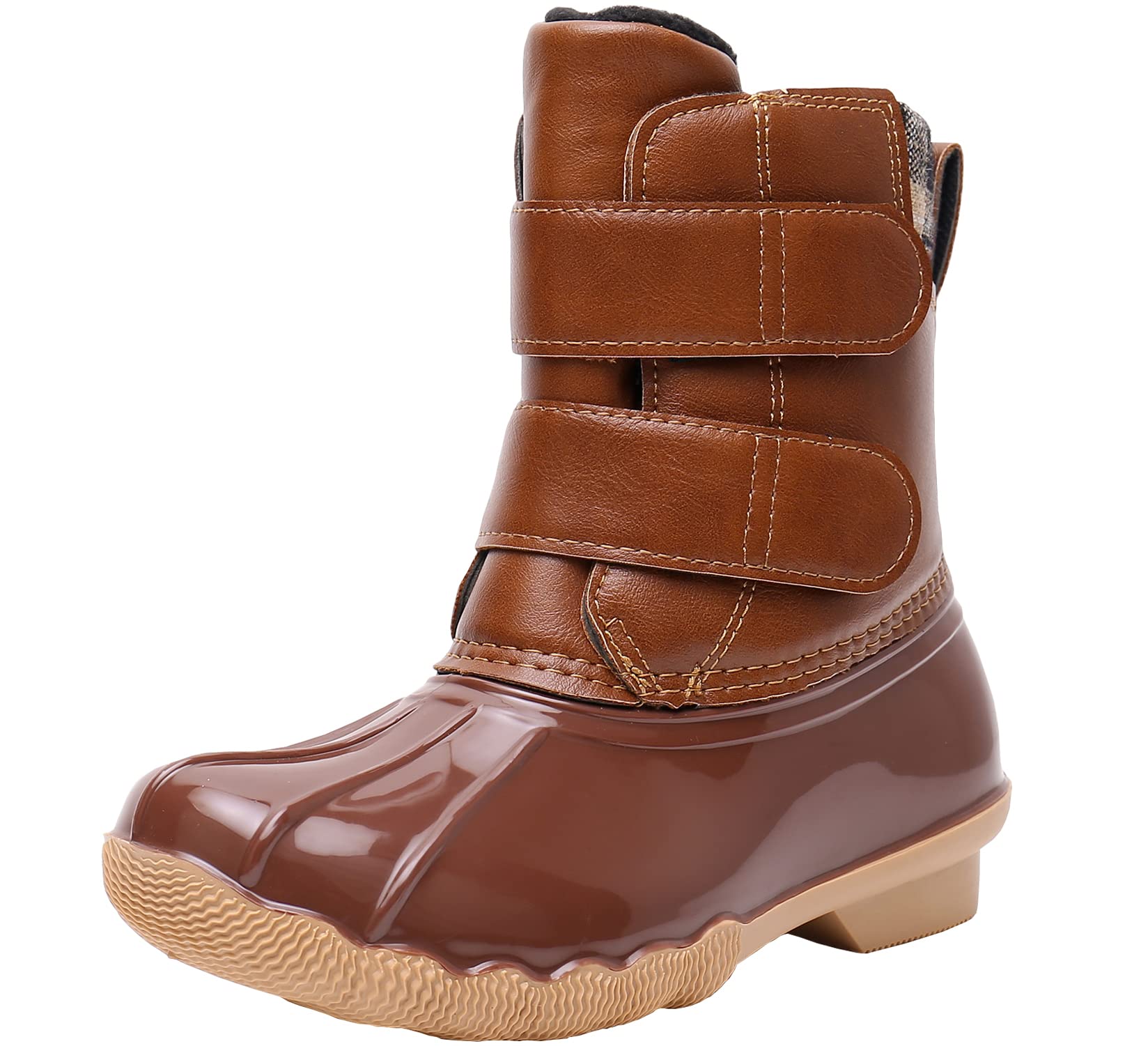Ahannie Kids Winter Duck Boots for Boys & Girls - Waterproof Two-Tone Rain Boots for Toddler, Little Kid & Big Kid - Perfect for Outdoor Play, Rainy Days & Snowy Weather