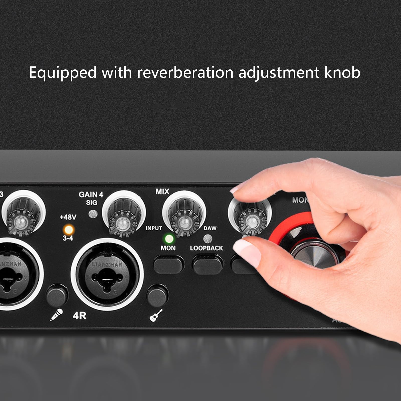 Professional External USB Sound Card with +48V Phantom Power for Studio Recording, Live Streaming & Podcasting - High-Quality Audio Interface for PC & Mac