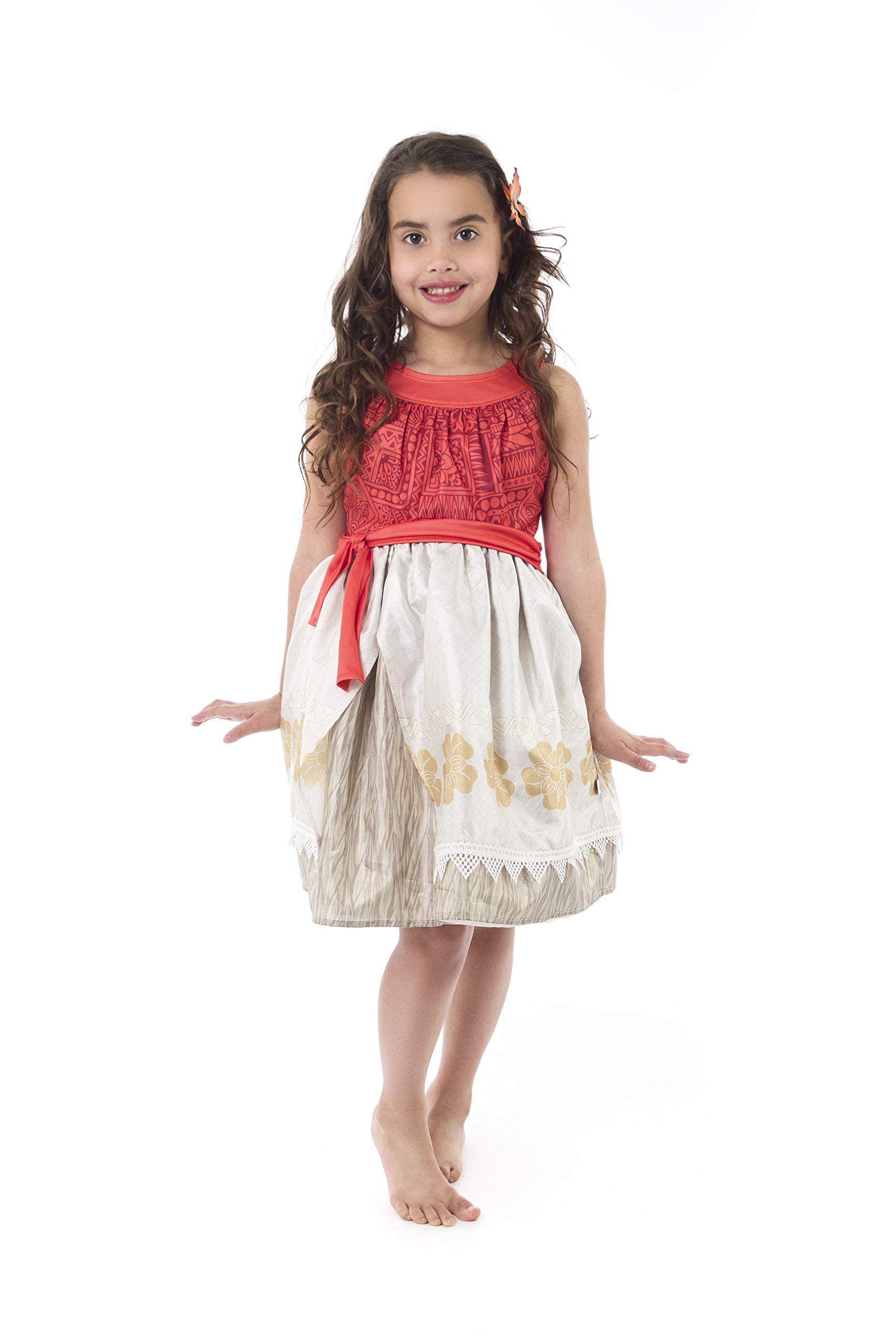Little Adventures Traditional Island Girls Princess Costume - Authentic Hawaiian Dress for Kids, Girls' Tropical Party Outfit, Luau & Cultural Celebration Costume