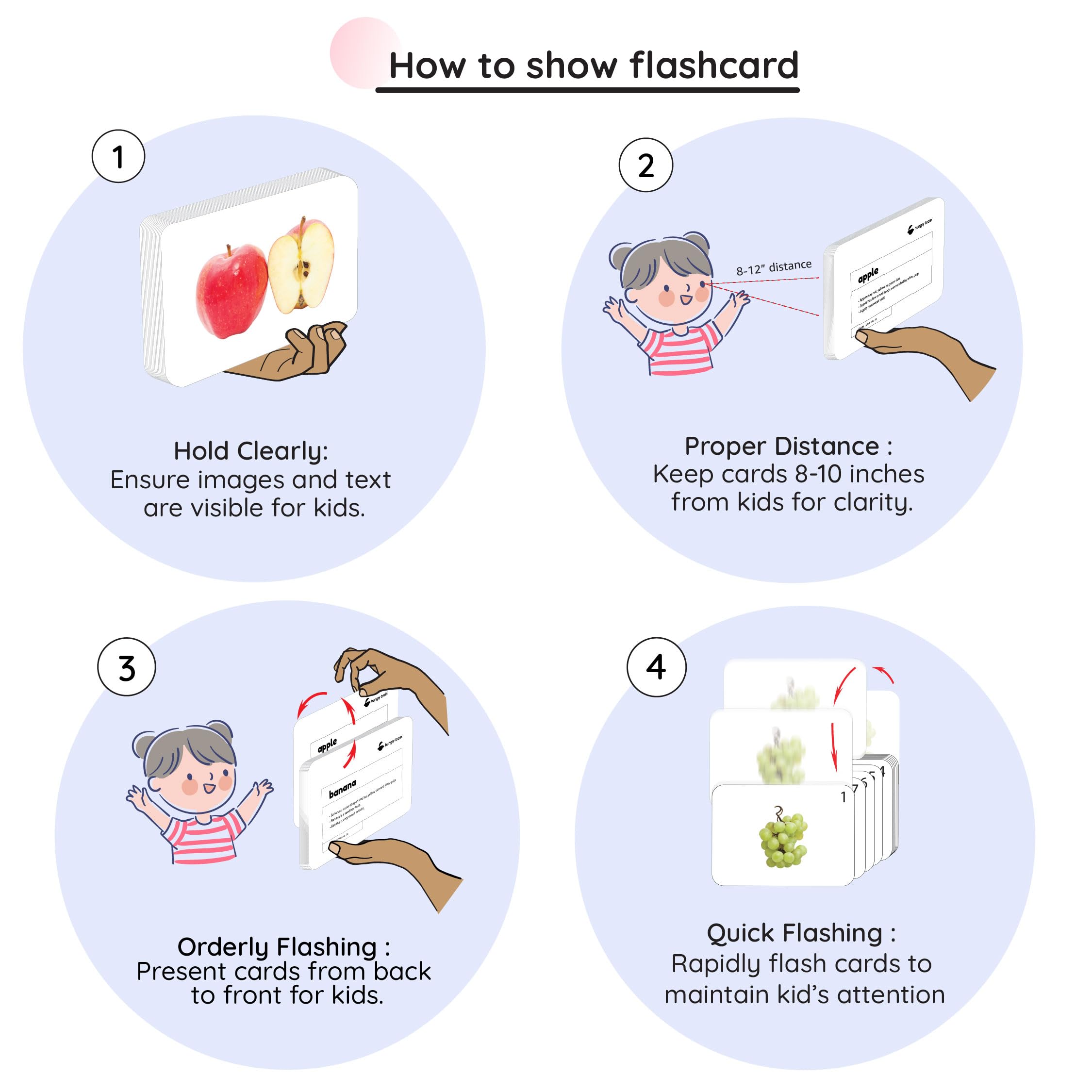 Hungry Brain Toddler Flash Cards - 24 Double-Sided A5 Animal & Baby Animal Learning Cards for Preschool Education (3 Months to 6 Years) | Perfect for Early Childhood Development, Homeschooling & Montessori Activities