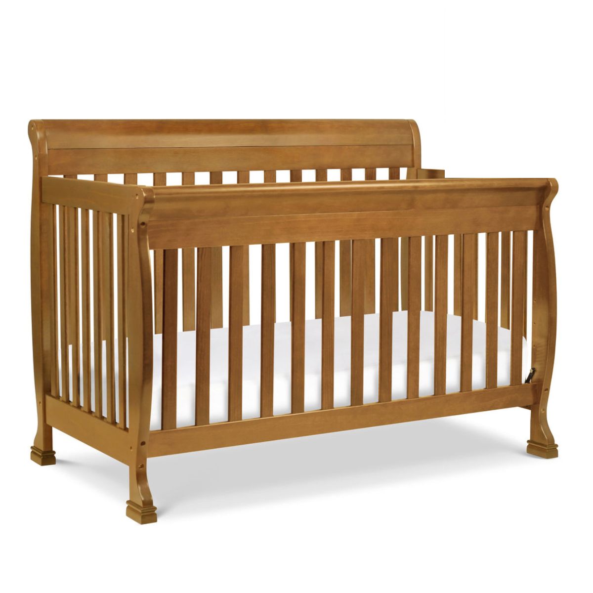 Kalani 4-in-1 Convertible Baby Crib - White Wooden Toddler Bed with Safety Rails | Nursery Furniture for Newborn to Big Kid | Perfect for Bedroom, Daycare & Guest Room