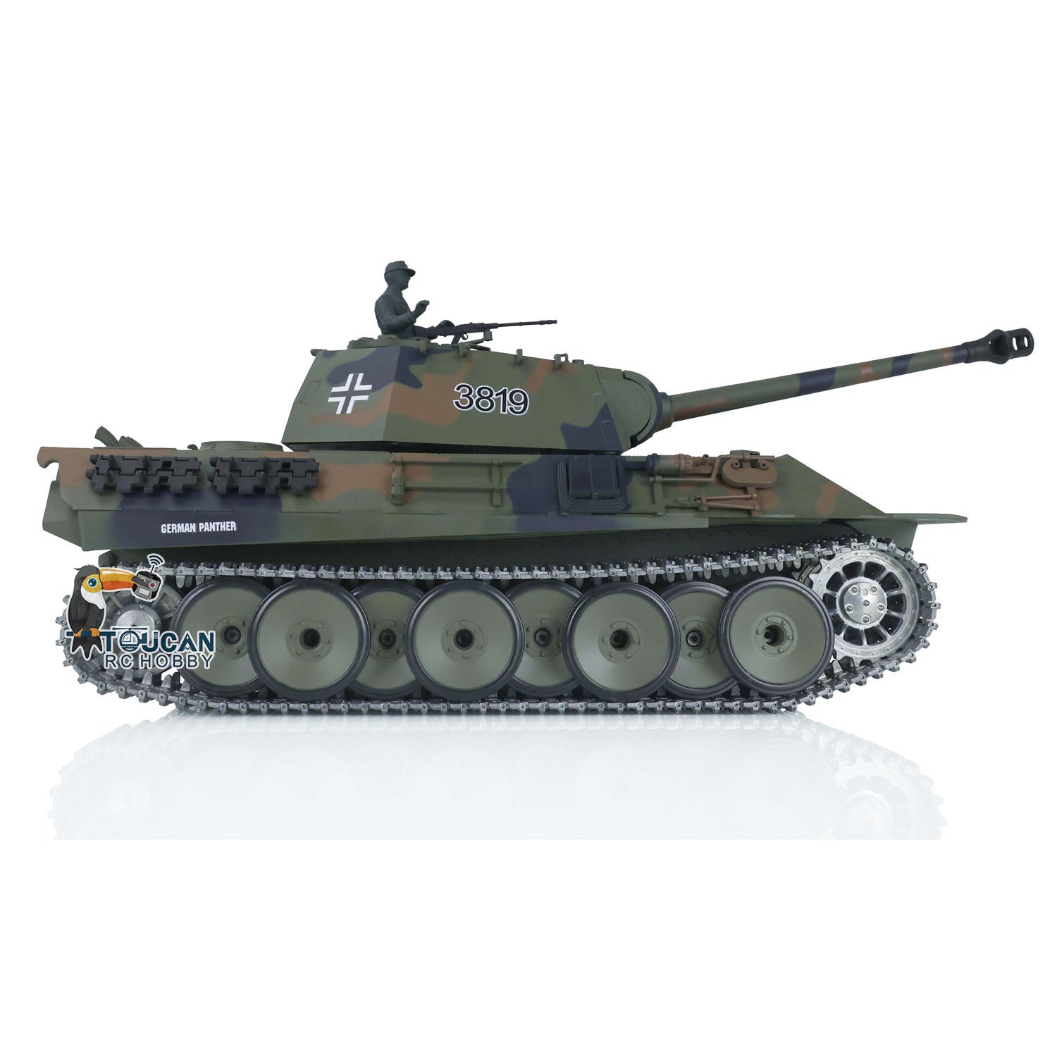 1/16 Scale Henglong 7.0 German Panther RTR RC Tank with 2.4G Radio Control, Sprocket Idler Wheels & Infrared Receiver - US Stock - Perfect for Military Enthusiasts, Collectors and Outdoor RC Battles