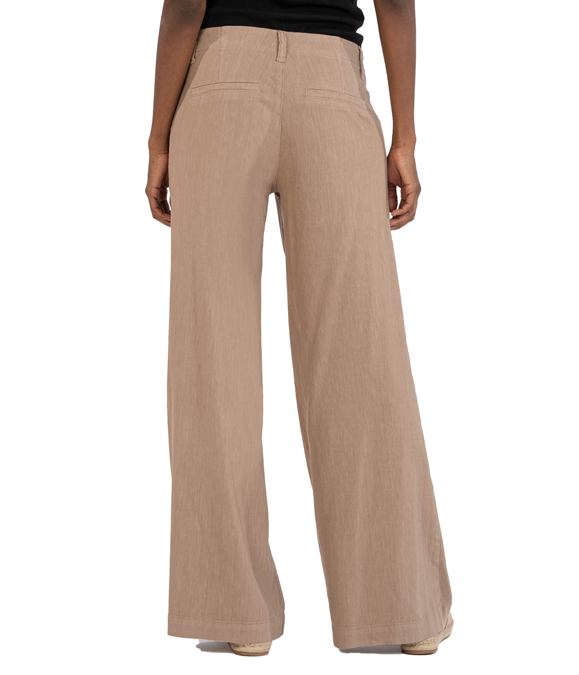 KUT from the Kloth Women's Meg High Waisted Linen Wide Leg Pants - Comfortable & Breathable Summer Casual Pants for Work, Travel & Everyday Wear