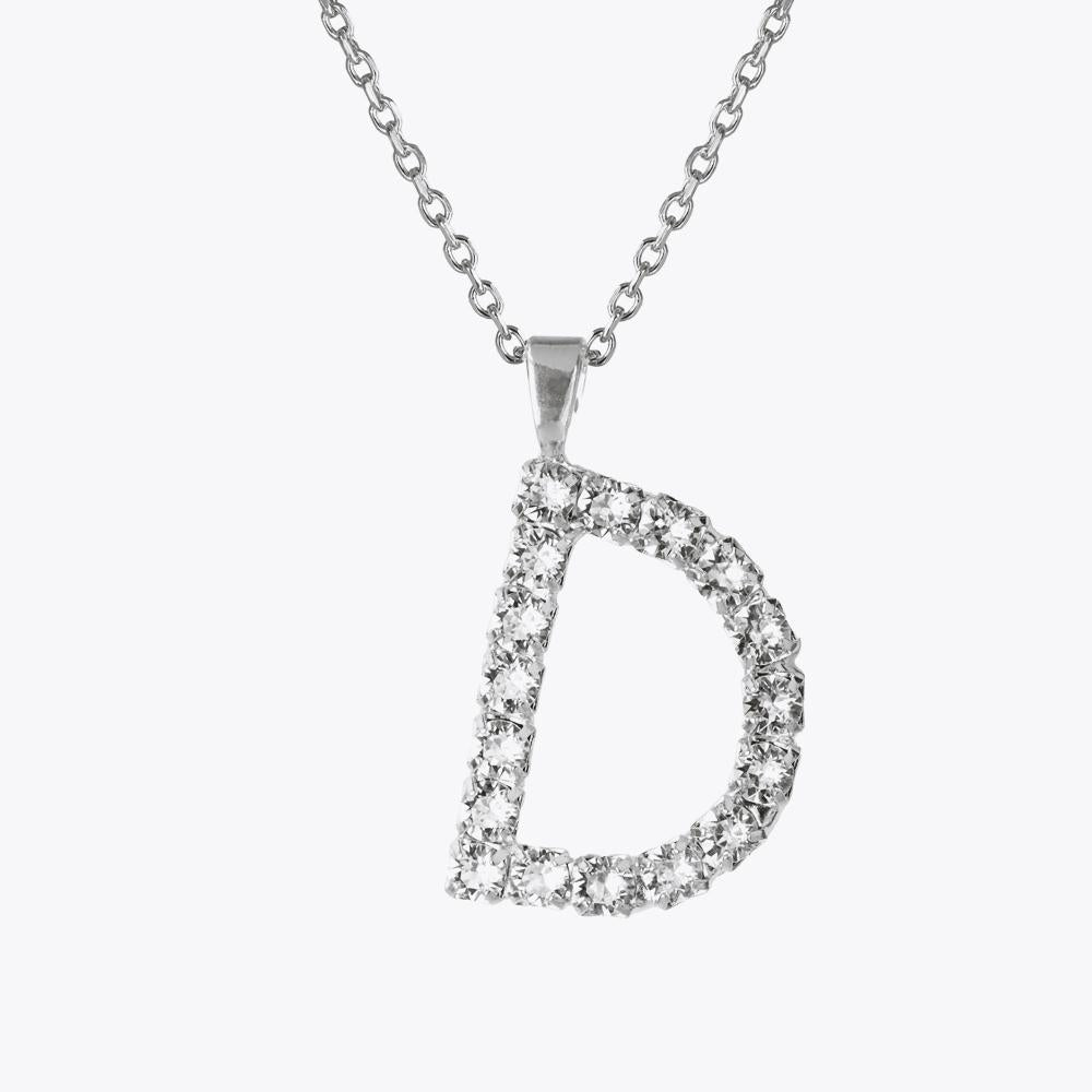 Personalized Crystal Letter D Necklace - Elegant Initial Jewelry for Women, Gift for Her, Birthday, Anniversary, Valentine's Day - Perfect for Layering, Everyday Wear & Special Occasions