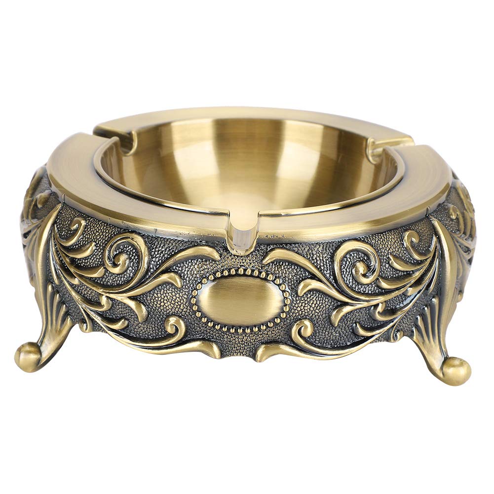 Vintage Metal Ashtray - Antique Retro Smoking Tray for Home, Office & Living Room Decor - Gray Desktop Tobacco Accessory - Perfect for Cigar Lovers, Collectors & Stylish Interior Design