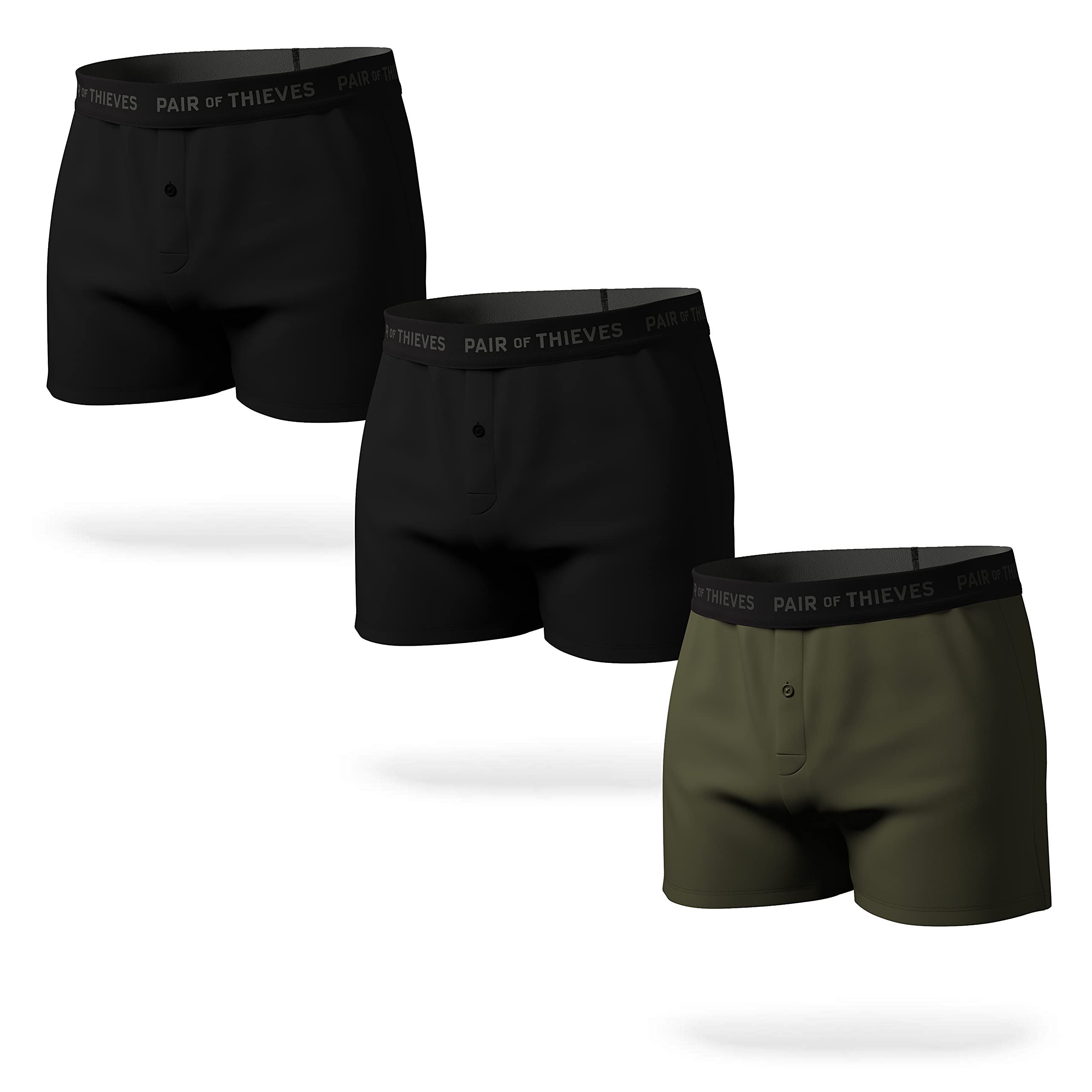 Pair of Thieves Men's Super Soft 3 Pack Boxer Briefs - Breathable Cotton Underwear for Everyday Comfort - Perfect for Workout, Lounge & Travel