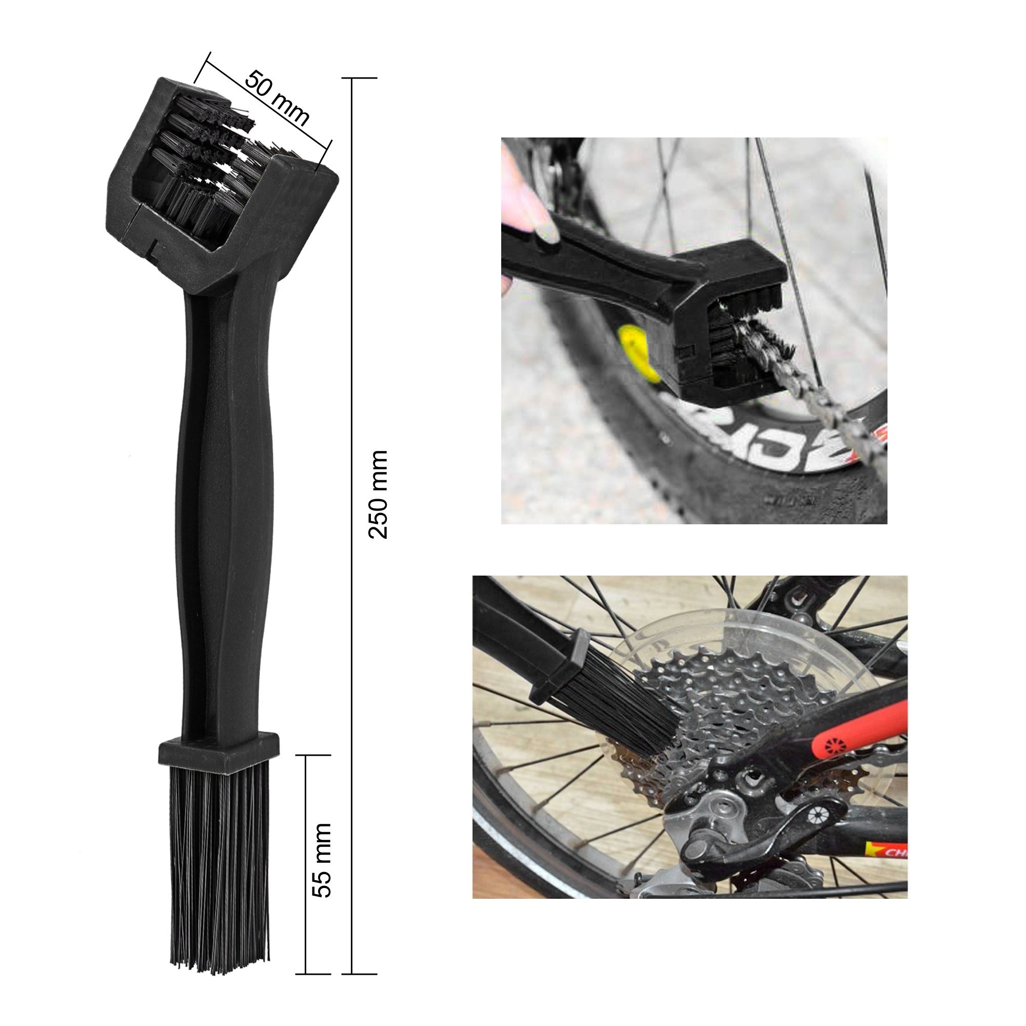 Oumers Bike Cleaning Brush Kit - Motorcycle & Bicycle Chain Cleaner Tool for Crank, Tire, Sprocket & Hard-to-Reach Areas - Durable Cycling Maintenance Brush Set Fits All Bikes - Perfect for Road, Mountain & Commuter Bike Cleaning