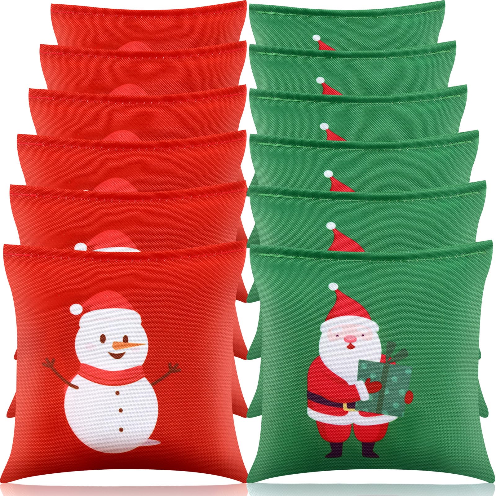 **Ceenna 12-Pack Thanksgiving & Halloween Pumpkin Cornhole Bean Bags - Christmas Game Tossing Bags with Snowman & Santa Claus Designs - Perfect for Holiday Parties, Backyard Games & Family Gatherings**
