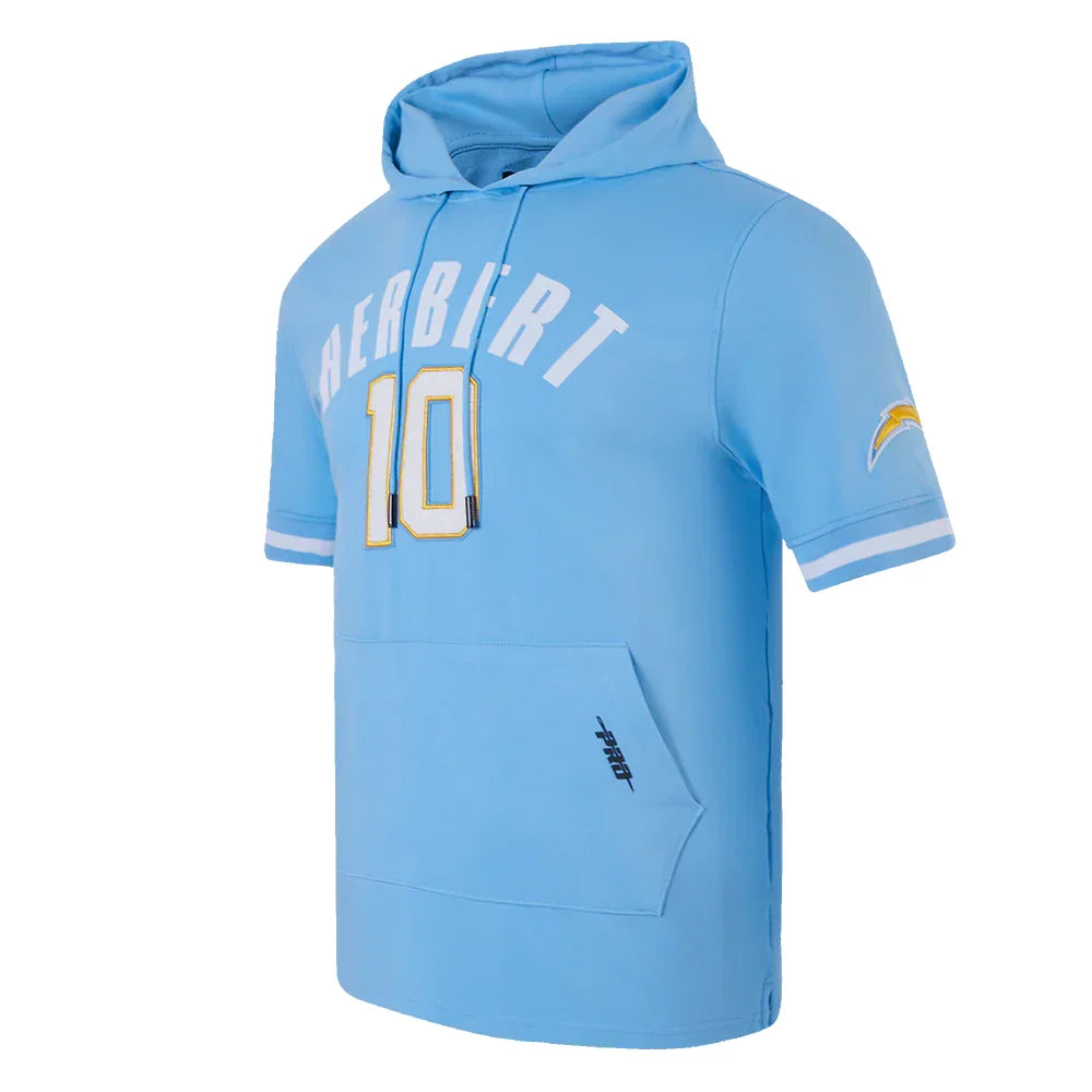 Justin Herbert #10 Chargers Men's Short Sleeve Hoodie - NFL Pro Standard Pullover for Game Day, Tailgating & Casual Wear