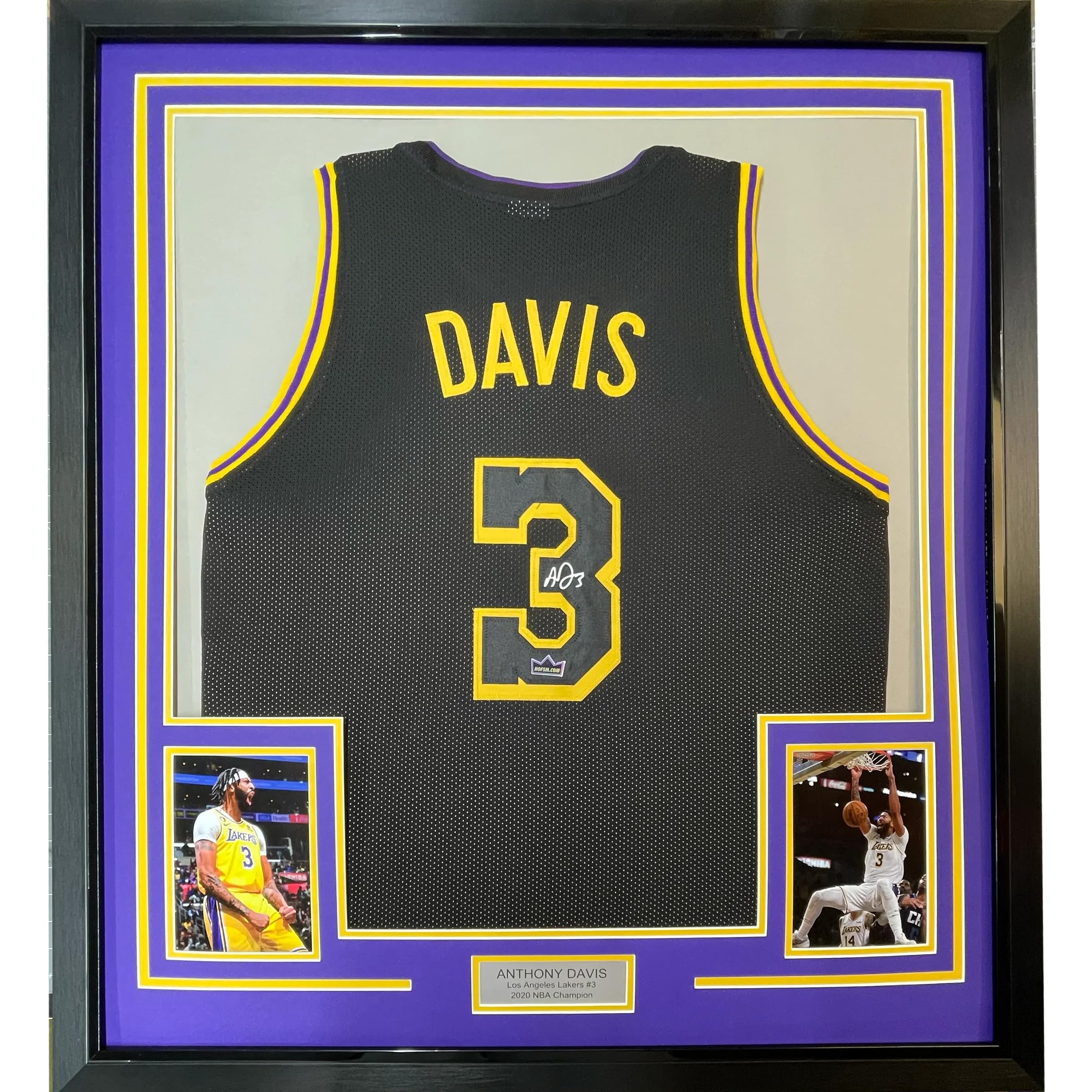 Authentic Anthony Davis Framed Autographed Basketball Jersey - 35x39 LA Lakers Black Mamba Tribute - Perfect for Sports Memorabilia Collections & Man Cave Decor