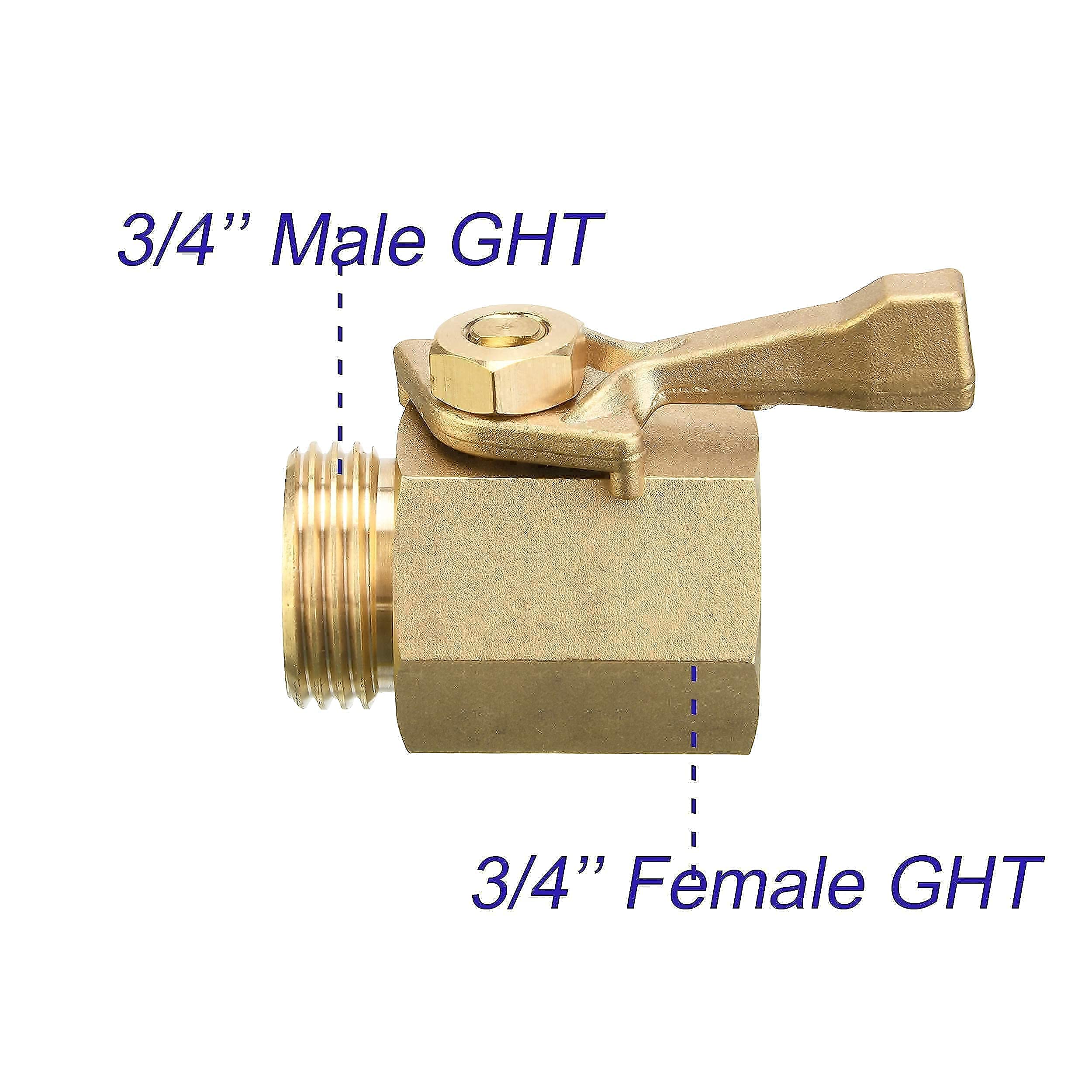 **Heavy Duty Brass Garden Hose Shut Off Valve with Filter - High Pressure Washer Inlet Water Control for Outdoor Cleaning, Gardening, and Car Washing**