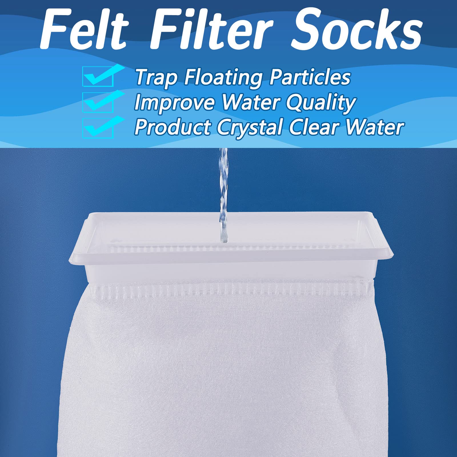 Tranqun 4-Pack 200μm Aquarium Filter Socks 7x4.5