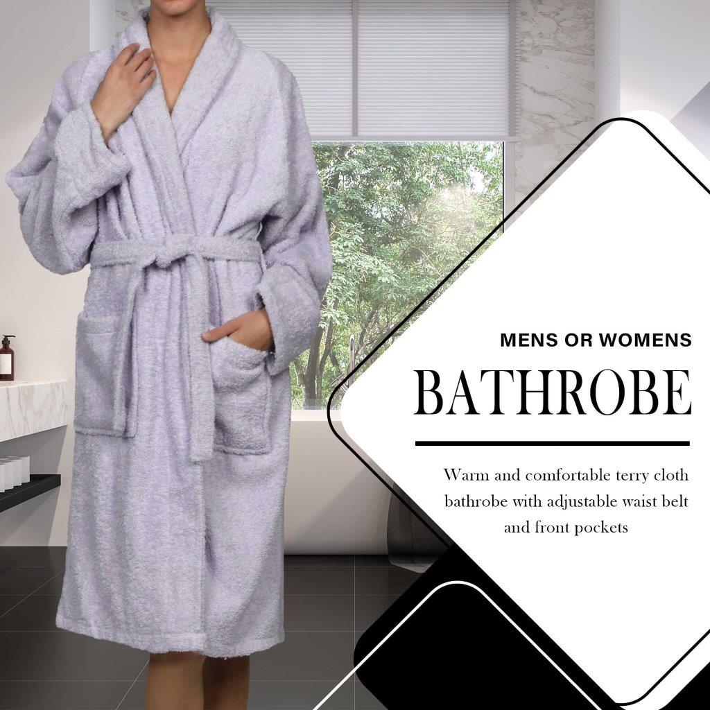 Premium Cotton Ultra Soft Terry Adult Unisex Lightweight Luxury Bathrobe - Spa, Hotel & Home Relaxation Wear for Men and Women