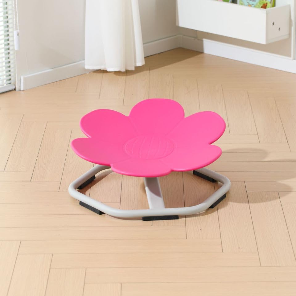 360° Swivel Sensory Chair for Kids - Rose Red Spinning Chair for Autism, Body Coordination Training & Sensory Play | Non-Slip Flower Shaped Design for Ages 3+ | Perfect for Classroom, Therapy & Home Use