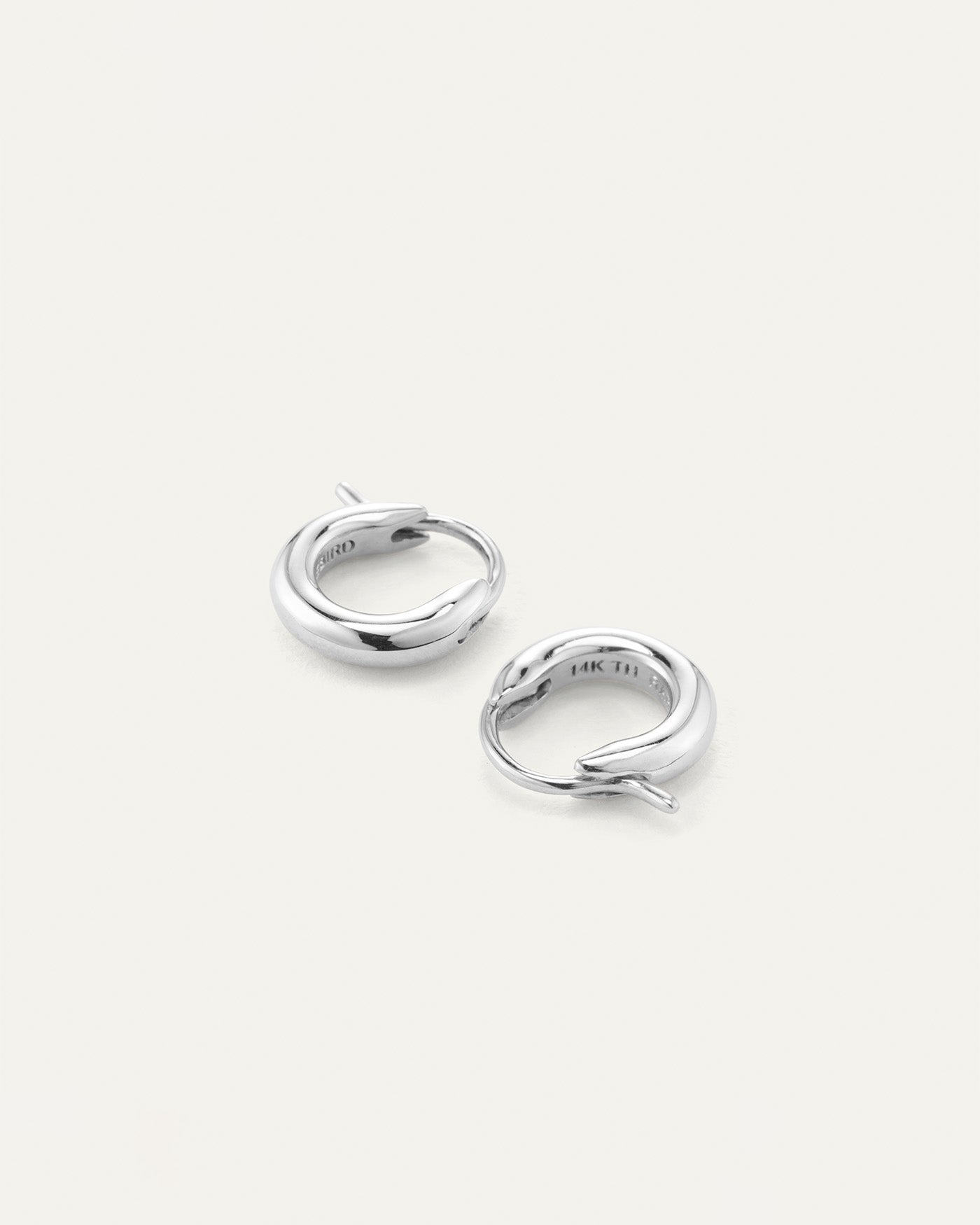 14K White Gold Huggie Hoop Earrings for Women - Dainty Minimalist Everyday Jewelry - Perfect for Work, Date Night & Special Occasions