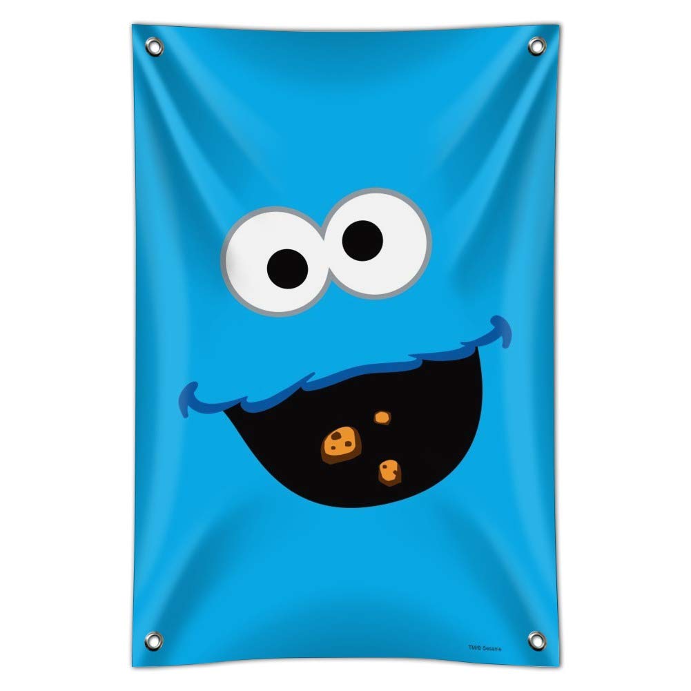 Sesame Street Cookie Monster Face Sign for Home, Office & Business - Fun Decor for Kids Room, Playroom & Work Space