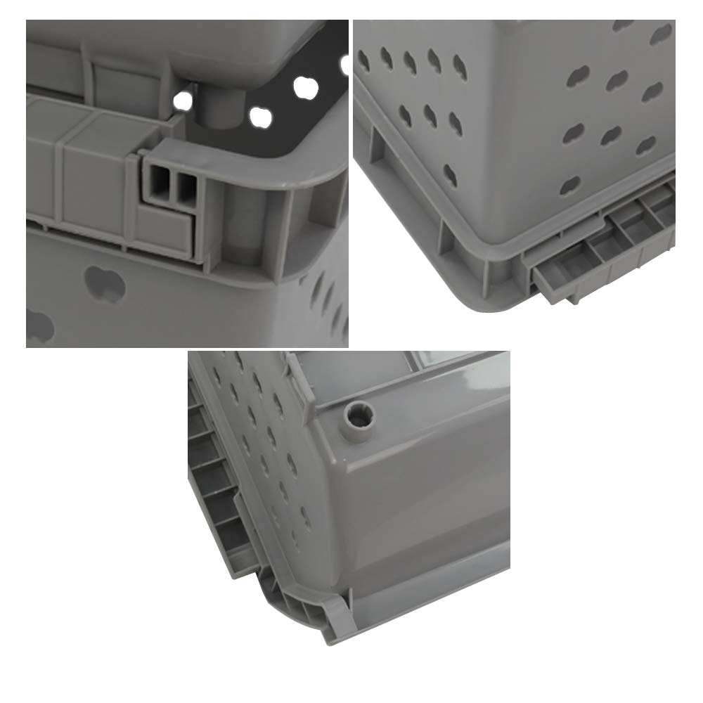Gray Plastic Stacking Organizer Basket - Set of 3, Stackable Storage Bins for Home, Office & Closet Organization | Perfect for Shelves, Cabinets & Drawer Storage