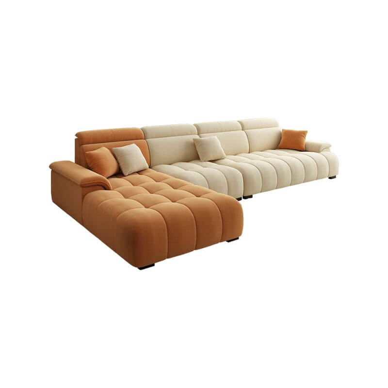 Modern L-Shaped Sectional Sofa with Chaise Lounge - Solid Pine Wood Frame, Left-Facing Design & Hidden Support - Perfect for Living Room, Home Theater, and Small Spaces