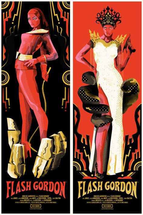 Flash Gordon Movie Poster - Aura & Dale Arden Vintage One Sheet for Sci-Fi Fans & Home Theater Decor