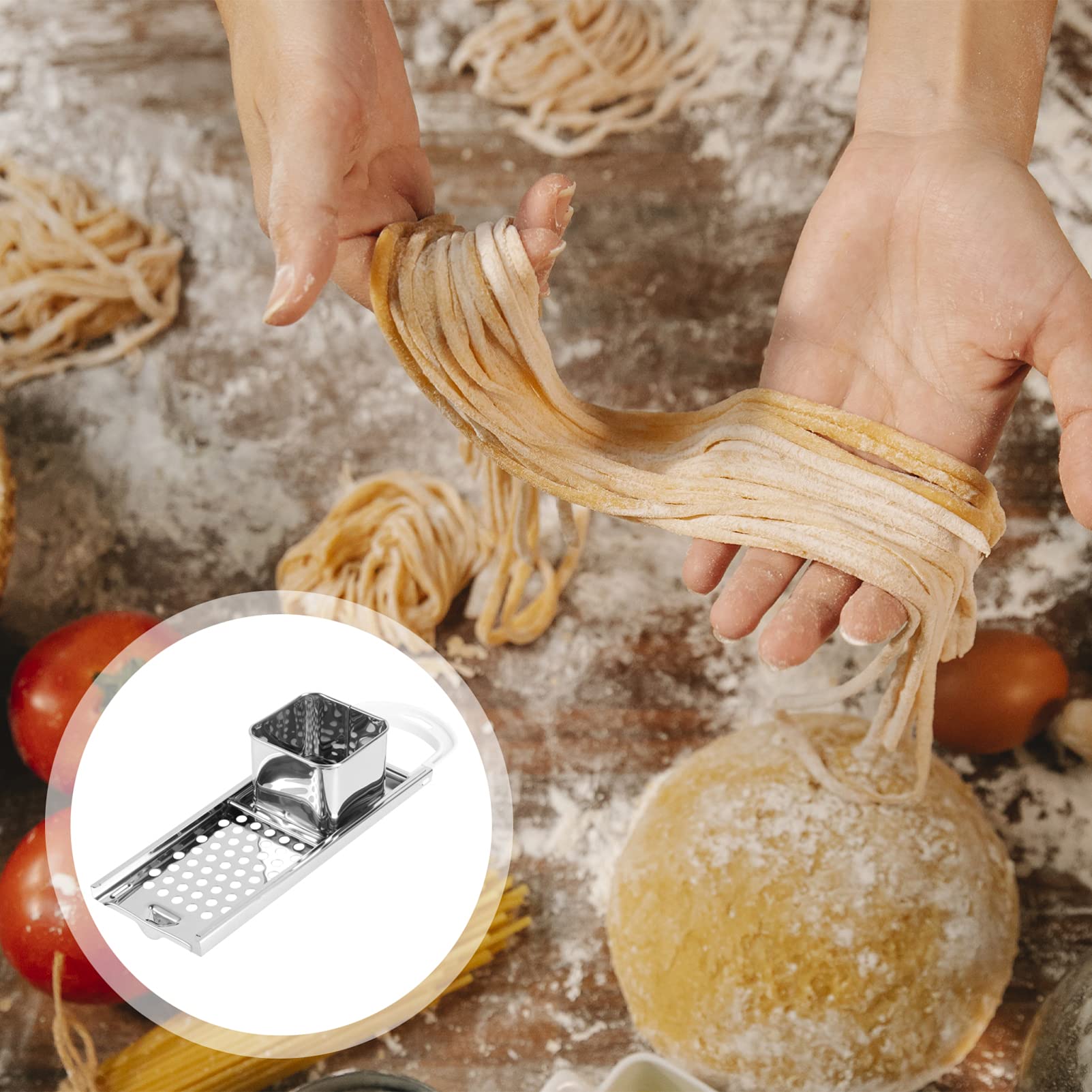 DOITOOL Stainless Steel Spaetzle Maker & Noodle Press - Kitchen Pasta Maker with Safety Pusher for Homemade German Dumplings | Perfect for Pasta Lovers, Home Chefs & European Cuisine Enthusiasts