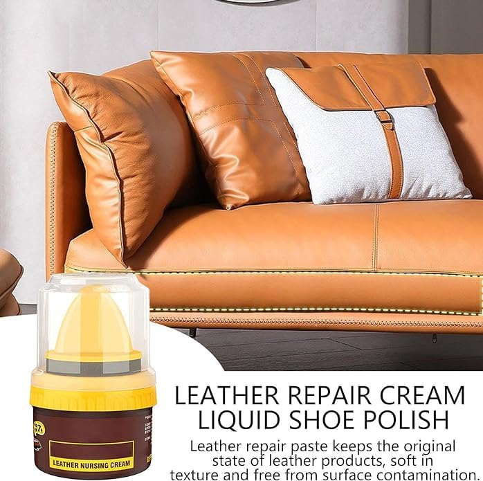 **XAVRY Leather Repair Cream - Liquid Shoe Polish & Shine for Shoes, Bags & Furniture | Protects Leather from Scuffs & Scratches | Natural Shoe Care Cream with Sponge Applicator | Perfect for Boots, Handbags & Sofas**