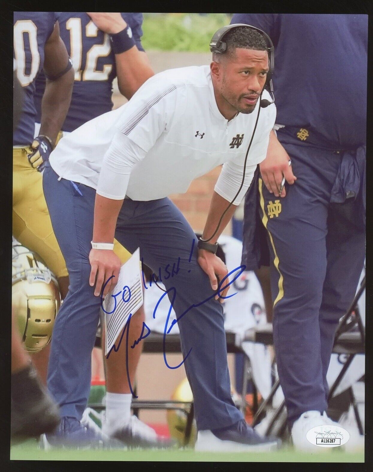 Marcus Freeman Autographed Notre Dame 8x10 Photo with 