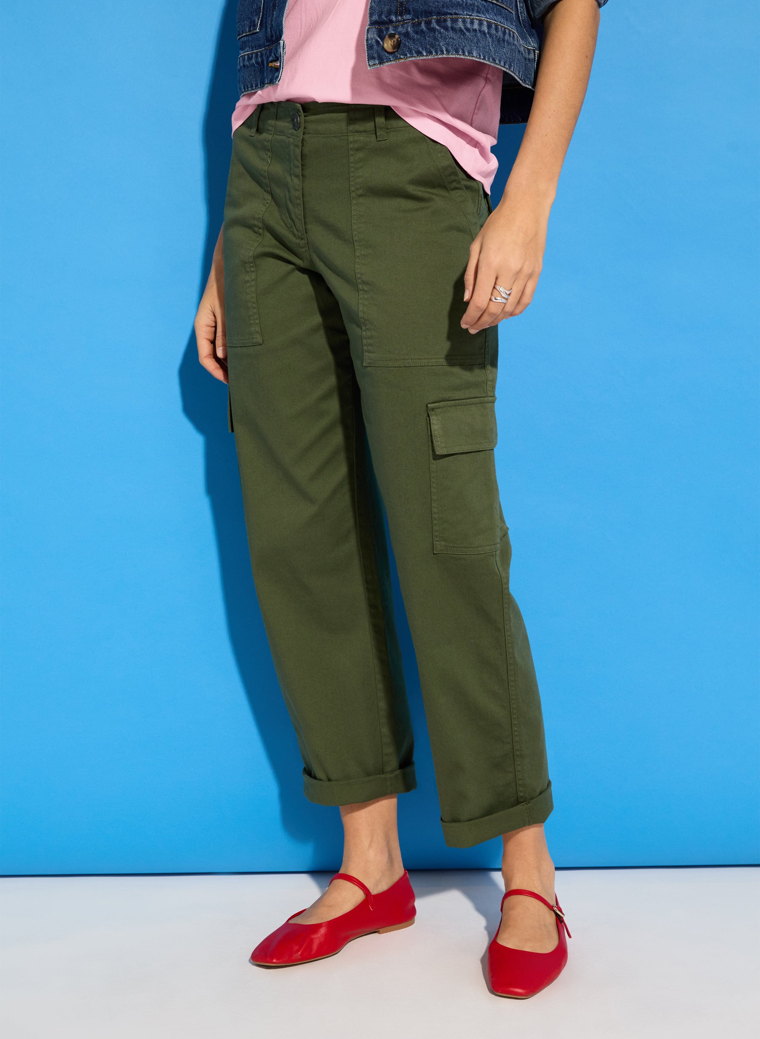 Edith Organic Cotton Cargo Pants for Women - Comfortable Khaki Casual Pants | Perfect for Hiking, Travel & Everyday Wear