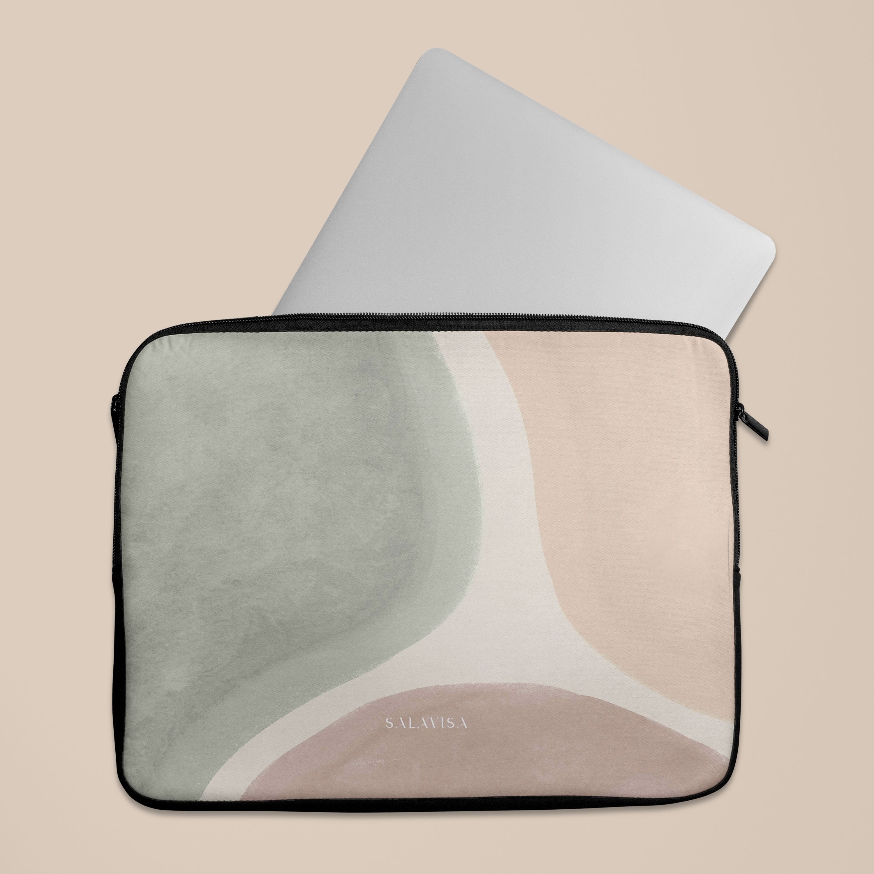 Stylish Pale Pink Laptop Sleeve with Ergonomic Curves - Perfect for MacBook Air 13 Inch & Other Ultrabooks - Office, School & Travel Protection