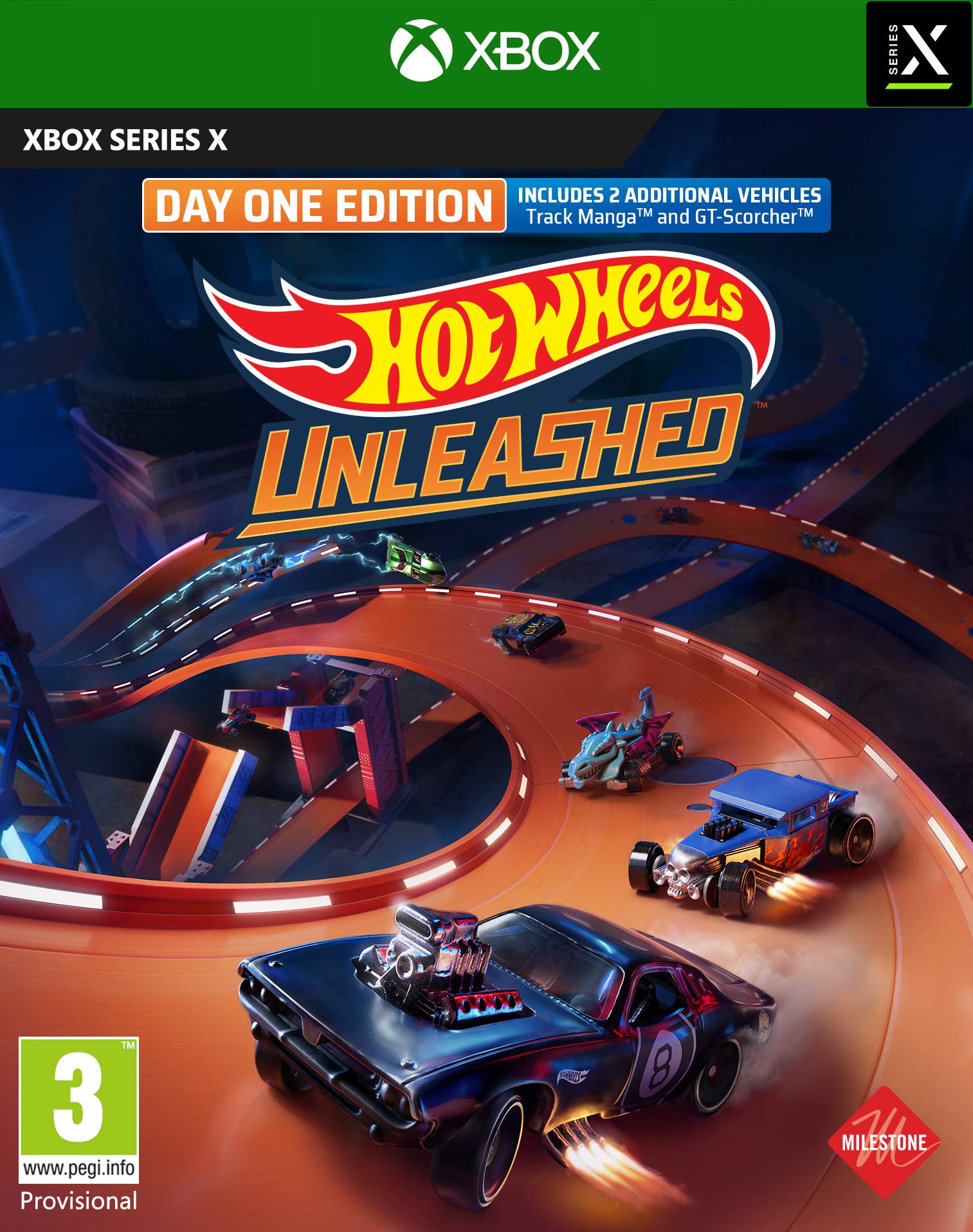 Hot Wheels Unleashed ED D1 Xbox Series X/S Video Game - Milestone Edition with Black Plastic Wheels | Racing & Car Collection Game for Kids & Adults