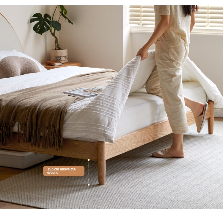 Oak Solid Wood Sunrise Bed with Technology Fabric - Perfect for Modern Bedrooms and Cozy Home Decor