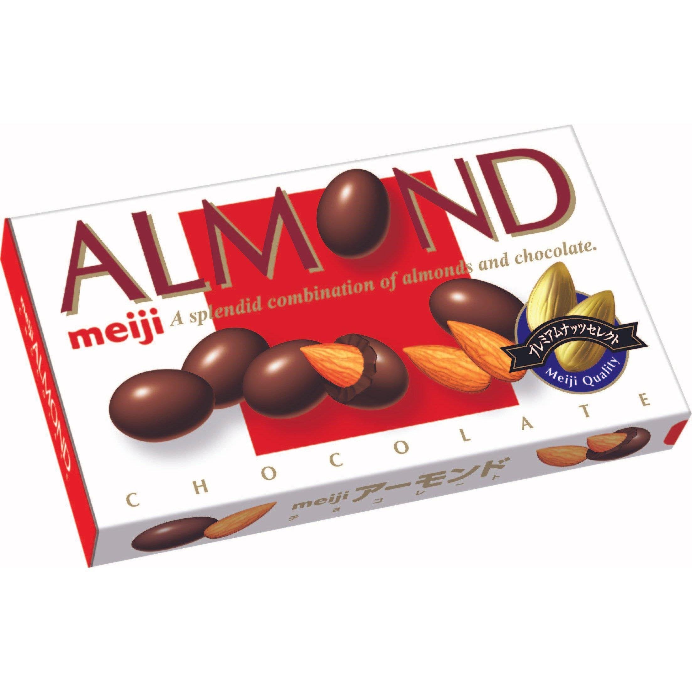 Meiji Almond Chocolate Snack 79g - Premium Japanese Chocolate Covered Almonds - Perfect for Office Snacks, Gifts & Dessert Treats